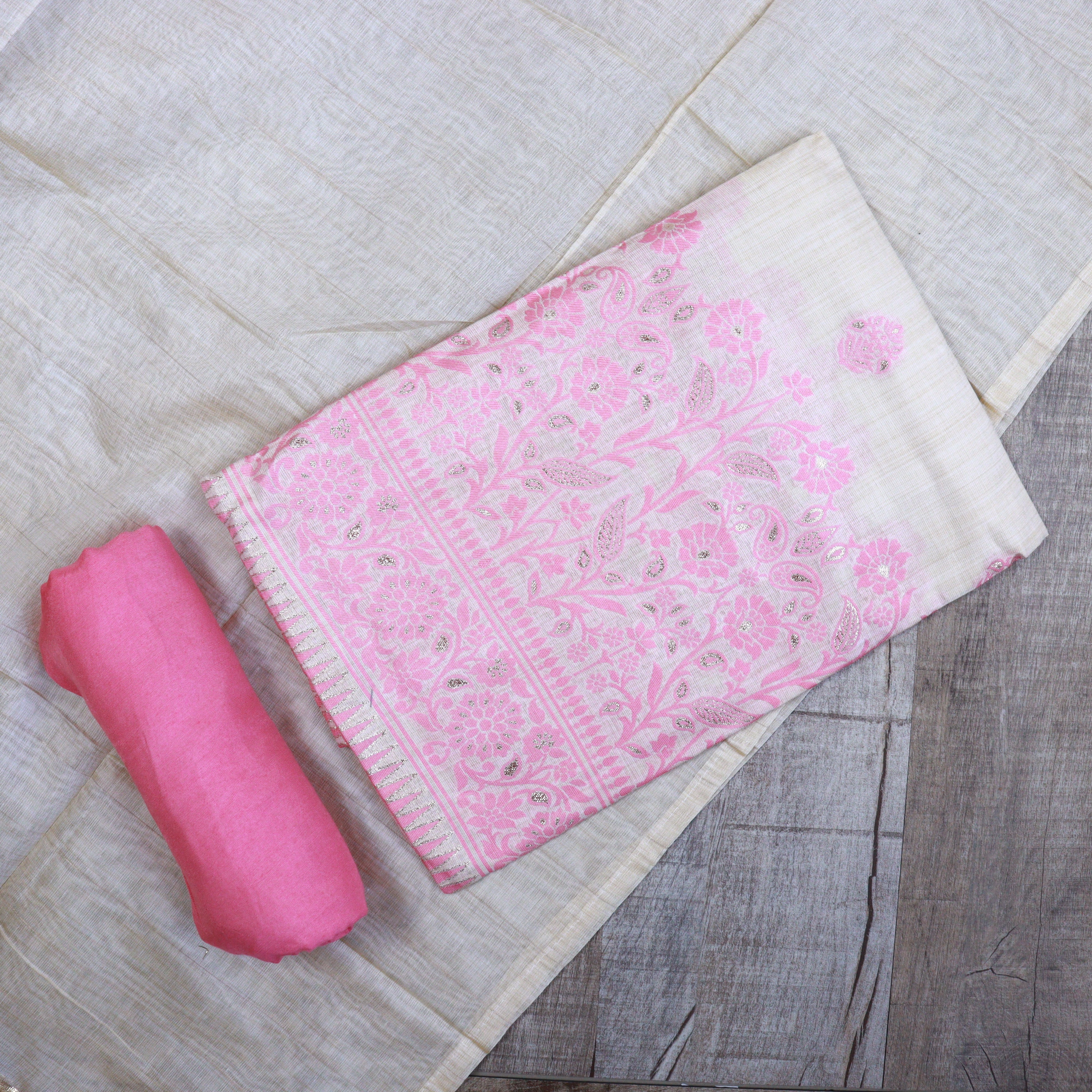 Load image into Gallery viewer, Semi Silk Jamdani Unstitched Suit - 3779