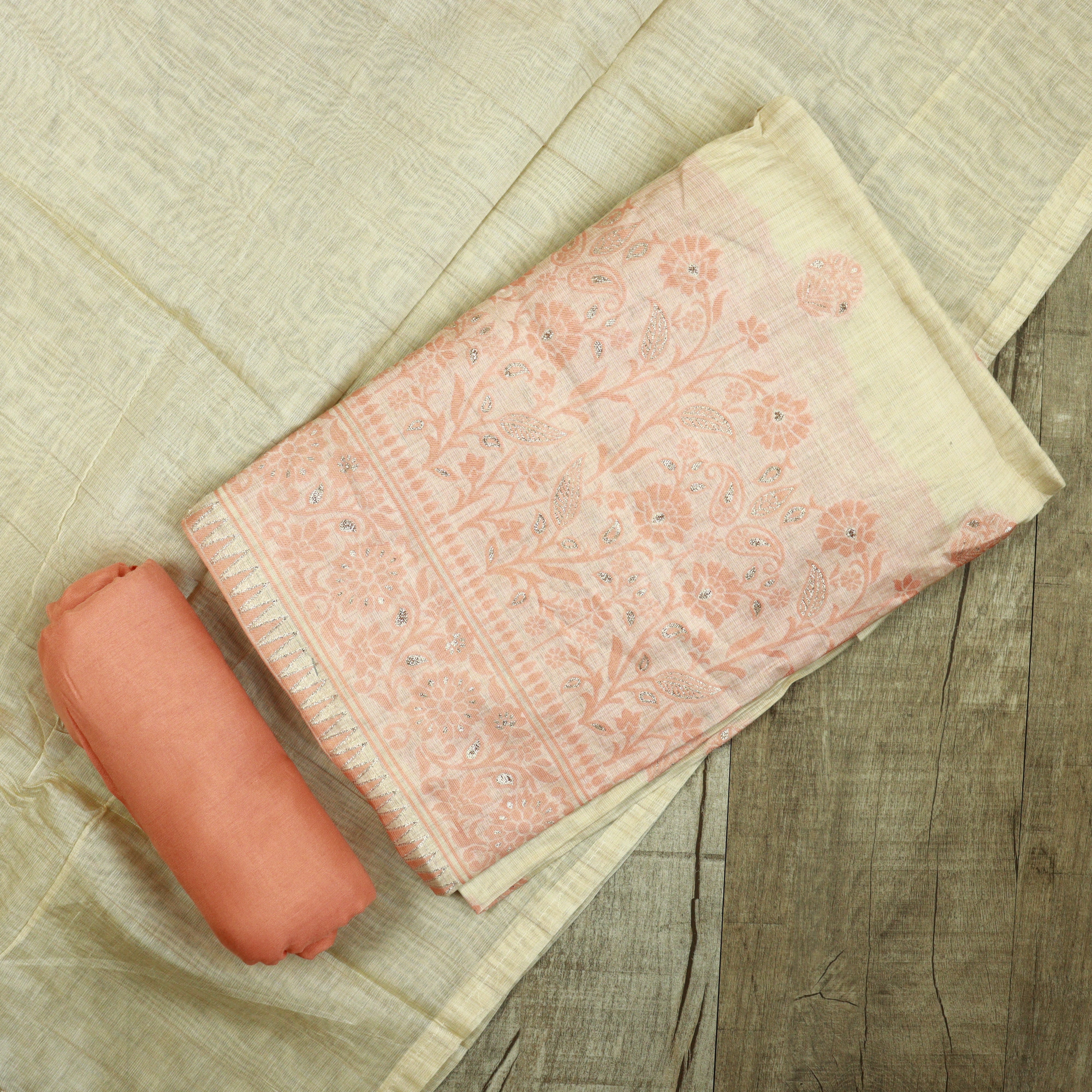 Load image into Gallery viewer, Semi Silk Jamdani Unstitched Suit - 3779