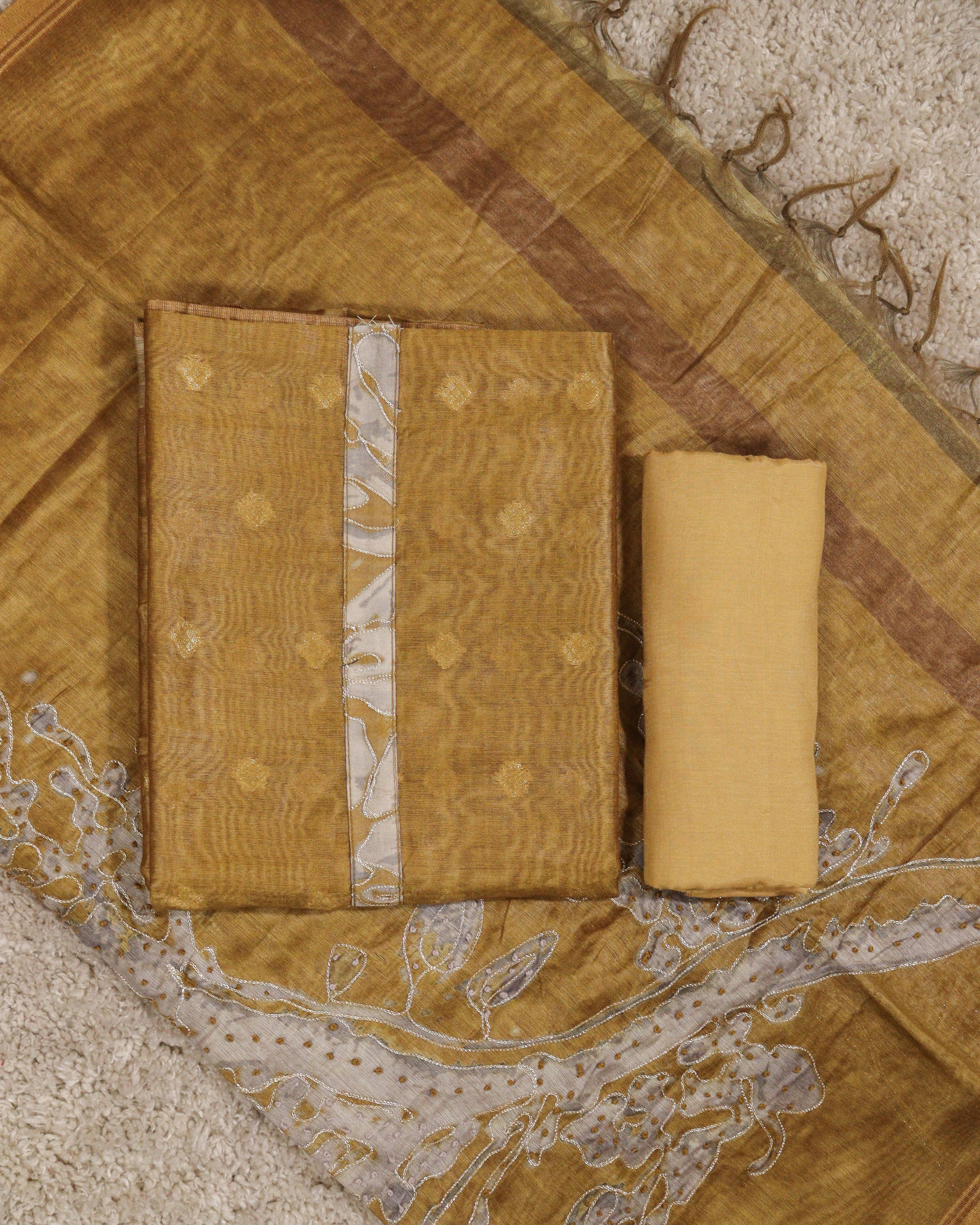 Load image into Gallery viewer, Chanderi Cotton Unstitched Suit-3564