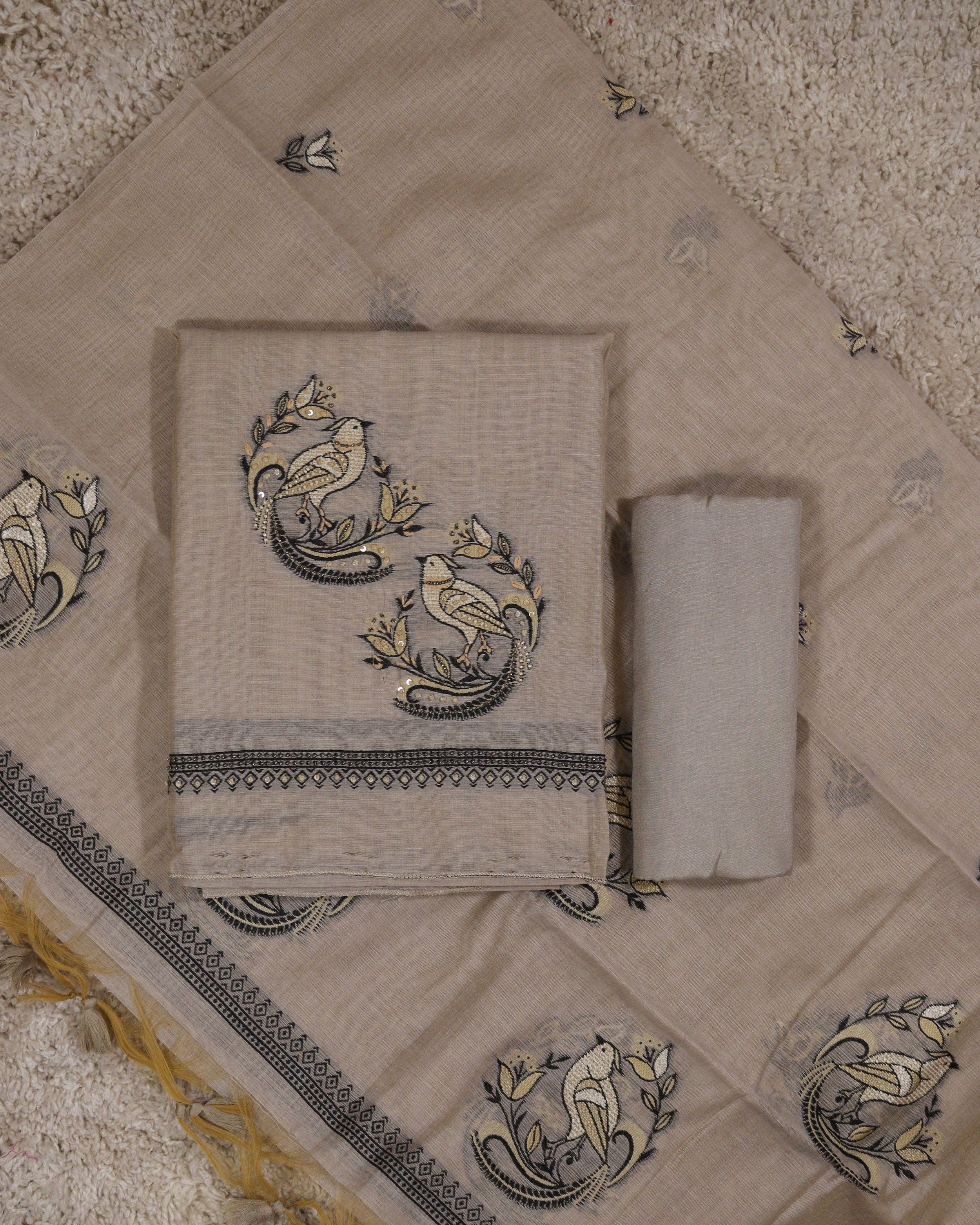 Load image into Gallery viewer, Chanderi Cotton Unstitched Suit-3560