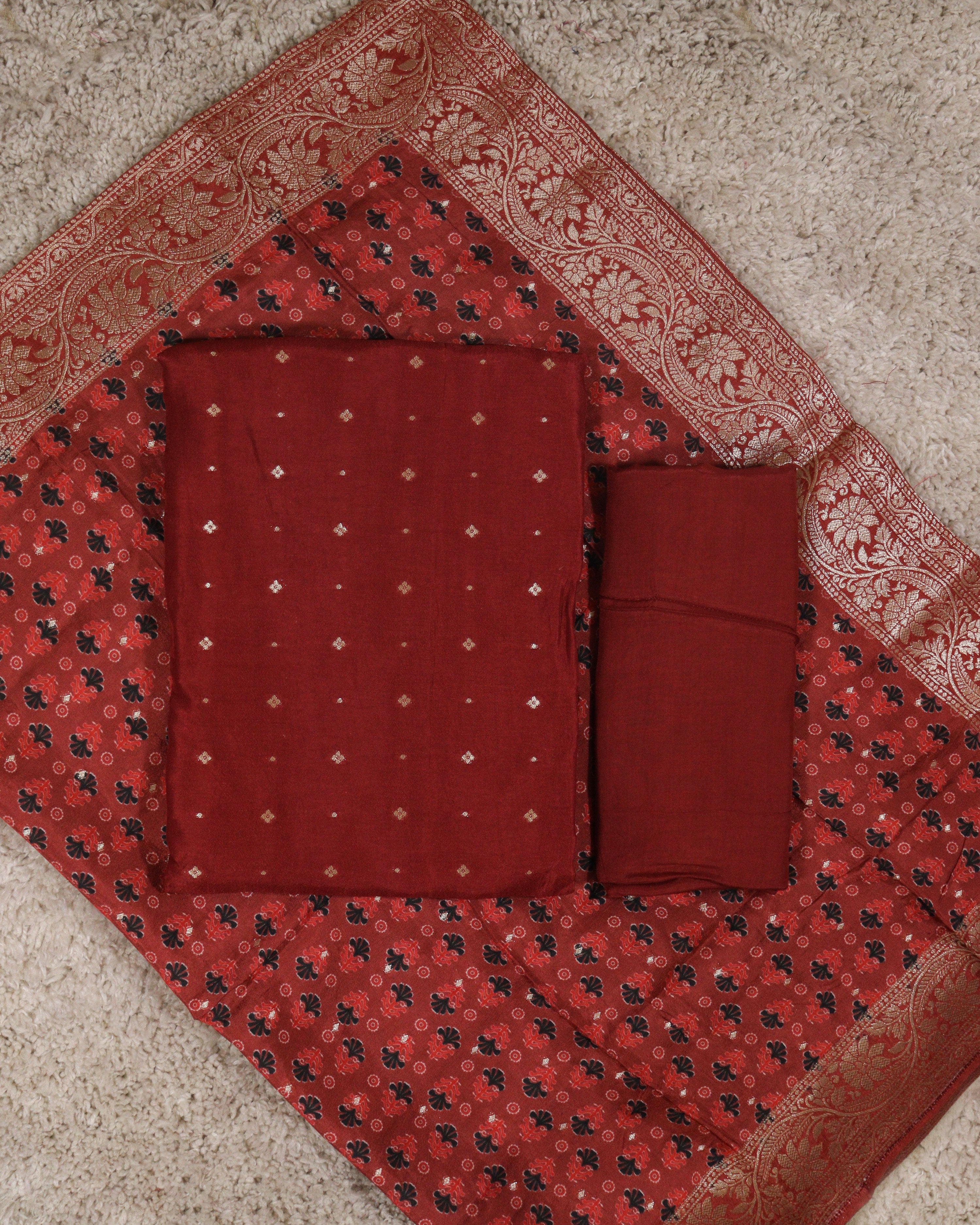 Load image into Gallery viewer, Gaji Silk Unstitched Suit-3566