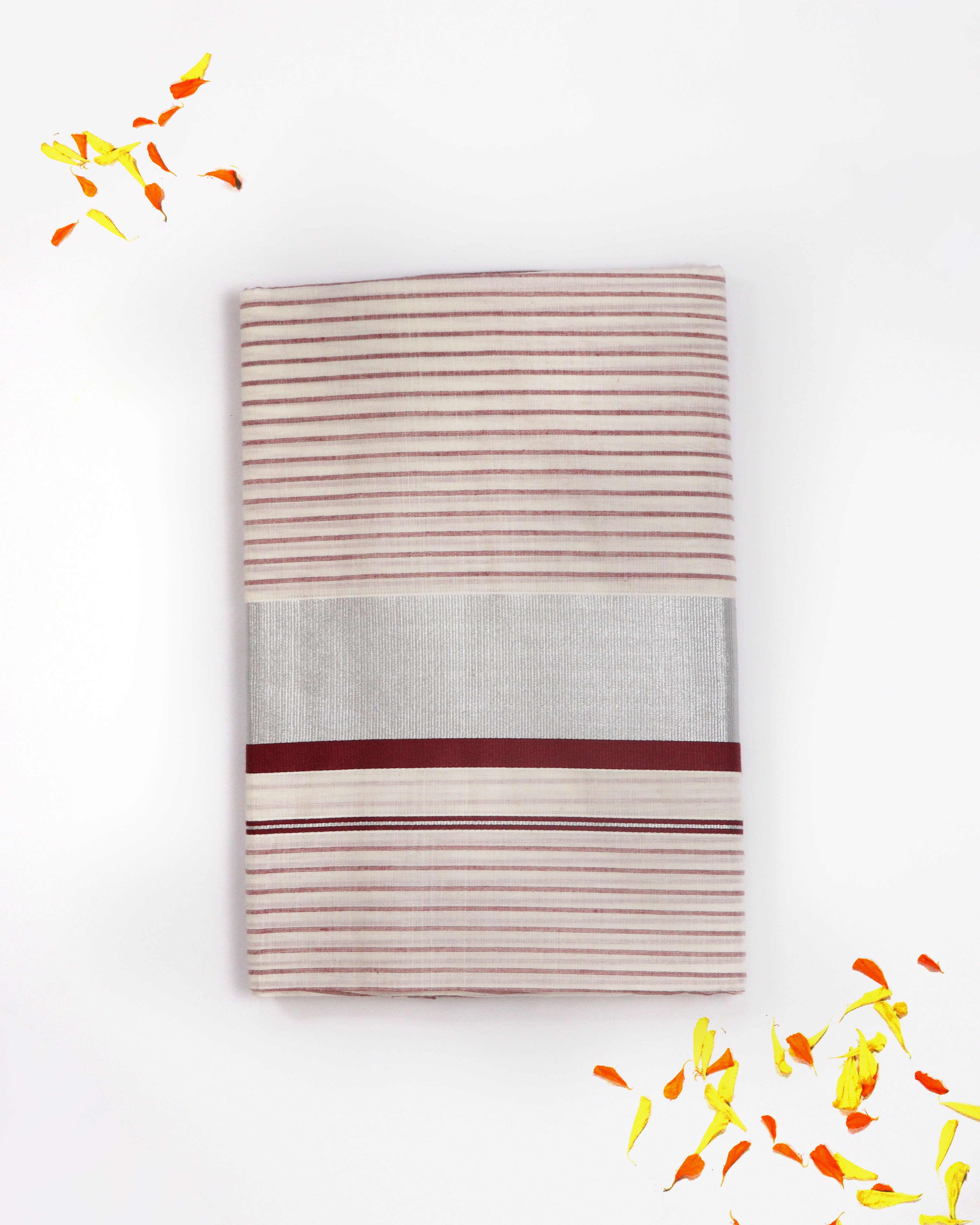 Load image into Gallery viewer, Kerala Striped Saree-5057