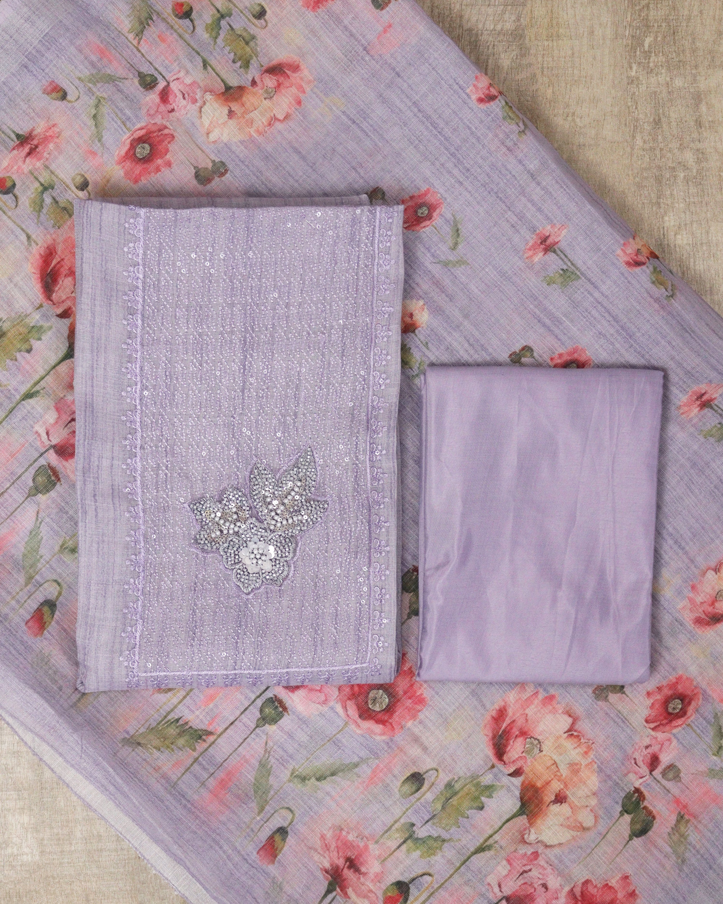 Load image into Gallery viewer, Tissue Linen Unstitched Suit- 5202