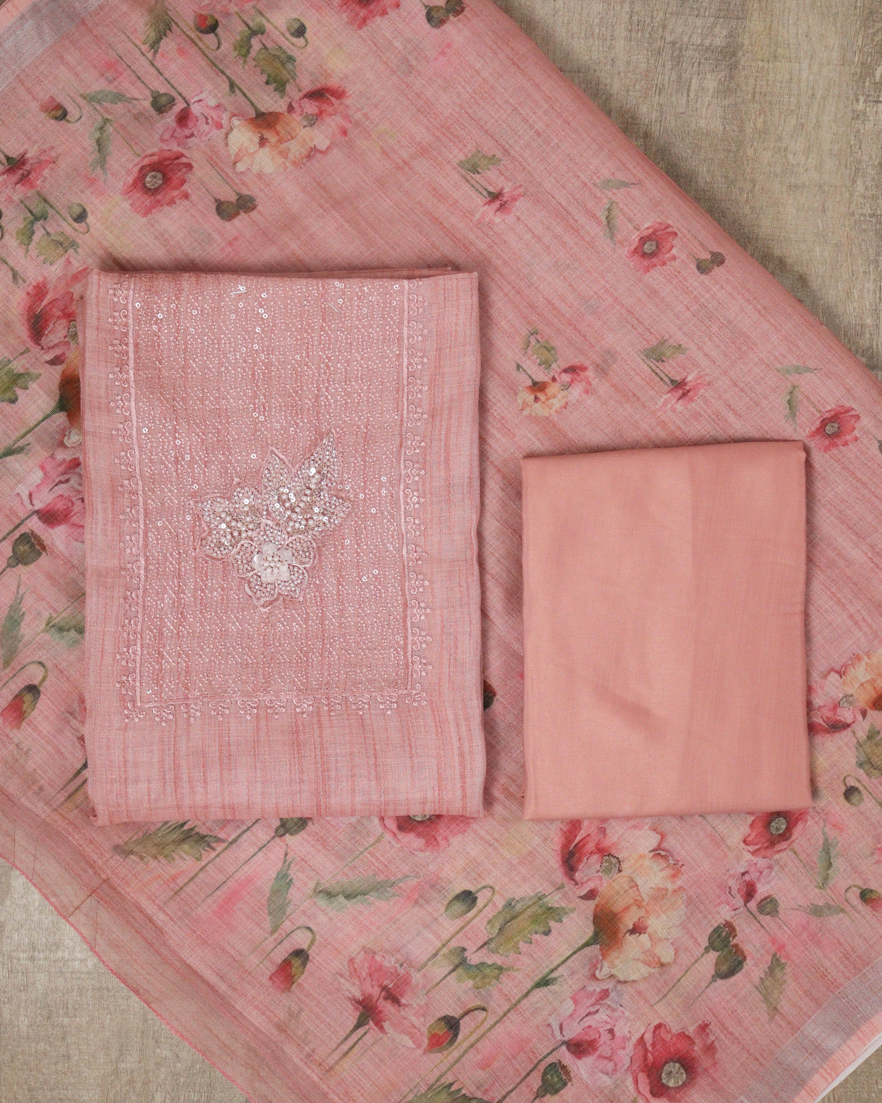 Load image into Gallery viewer, Tissue Linen Unstitched Suit- 5202