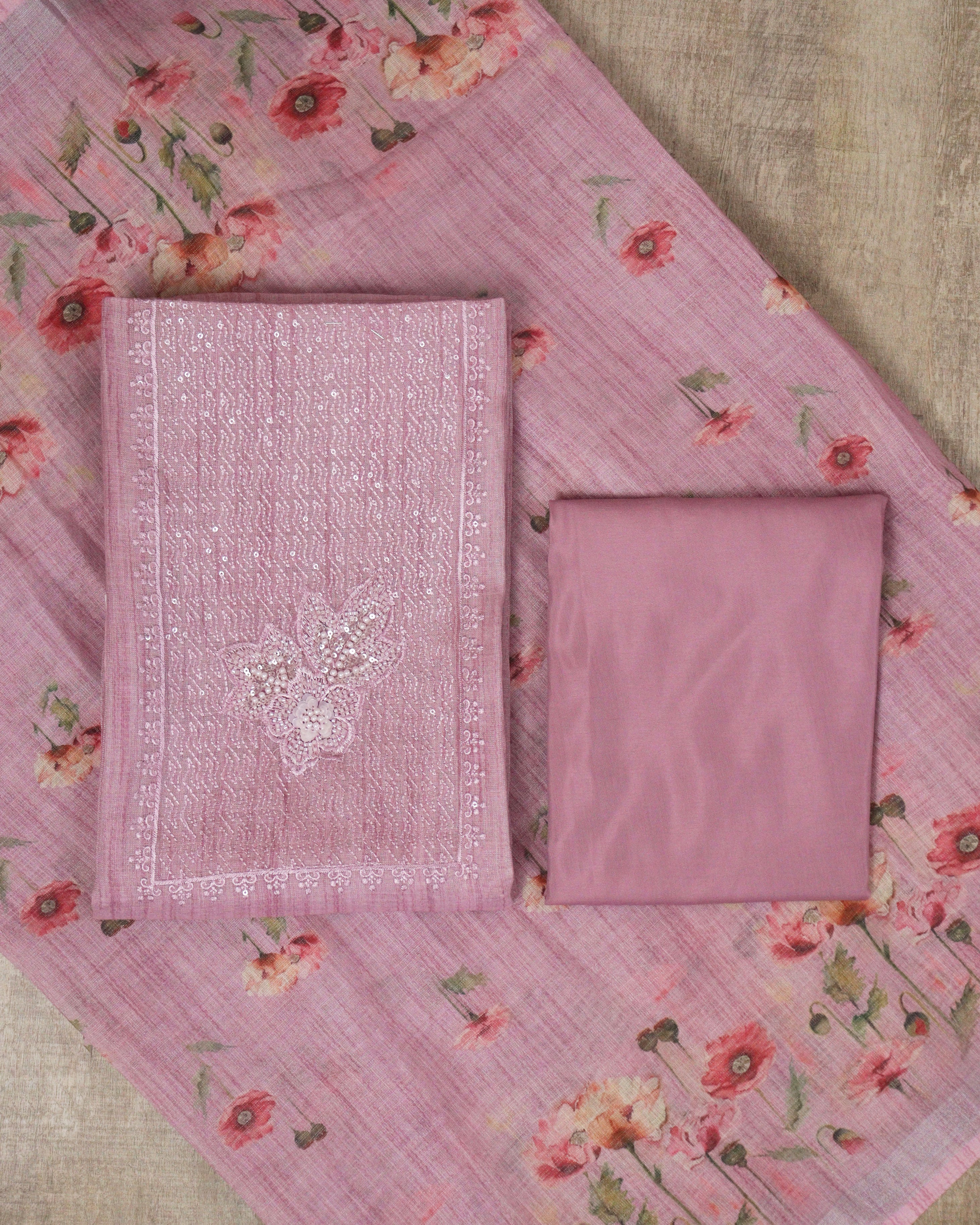 Load image into Gallery viewer, Tissue Linen Unstitched Suit- 5202