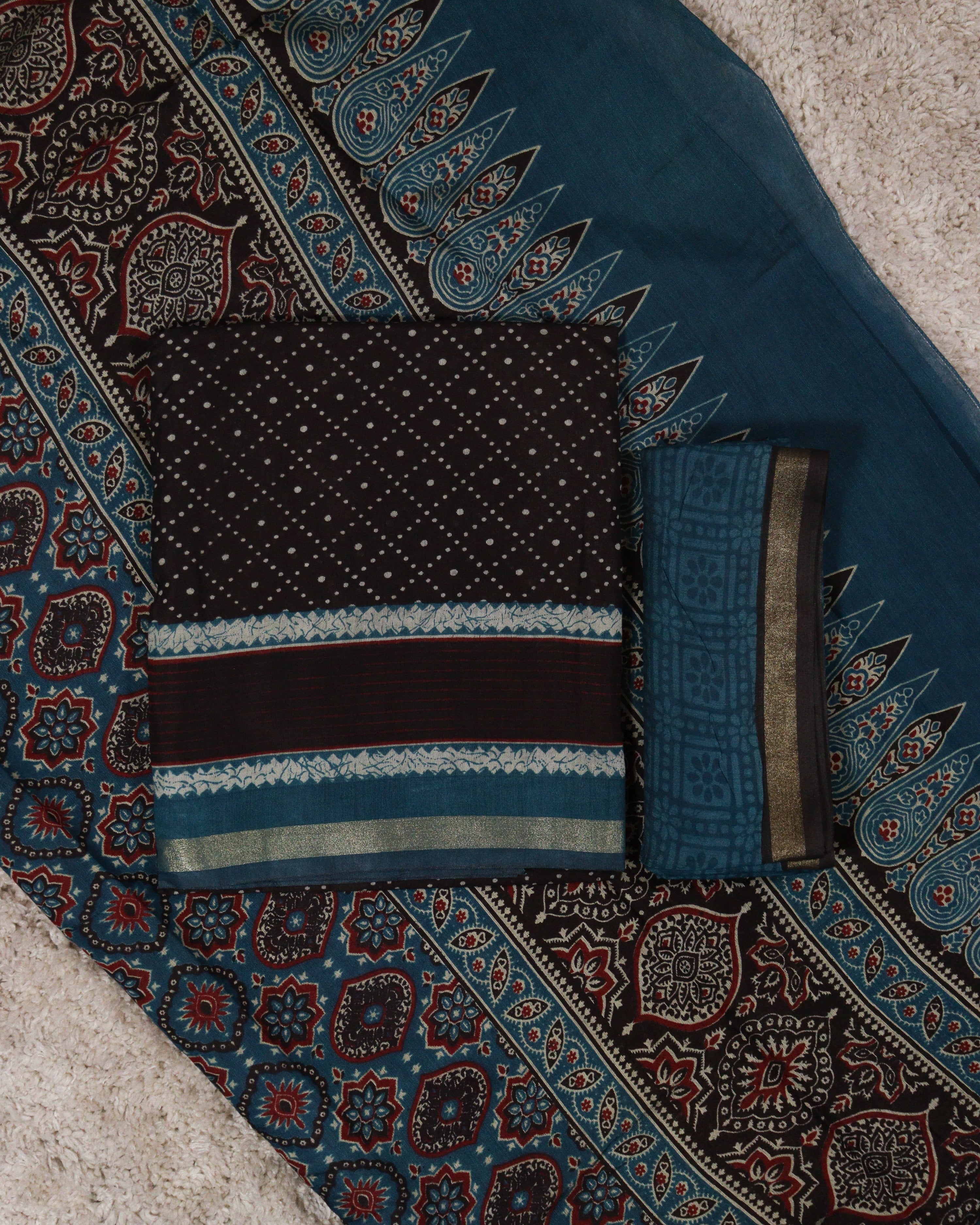 Load image into Gallery viewer, Chanderi Unstitched Suit-3754