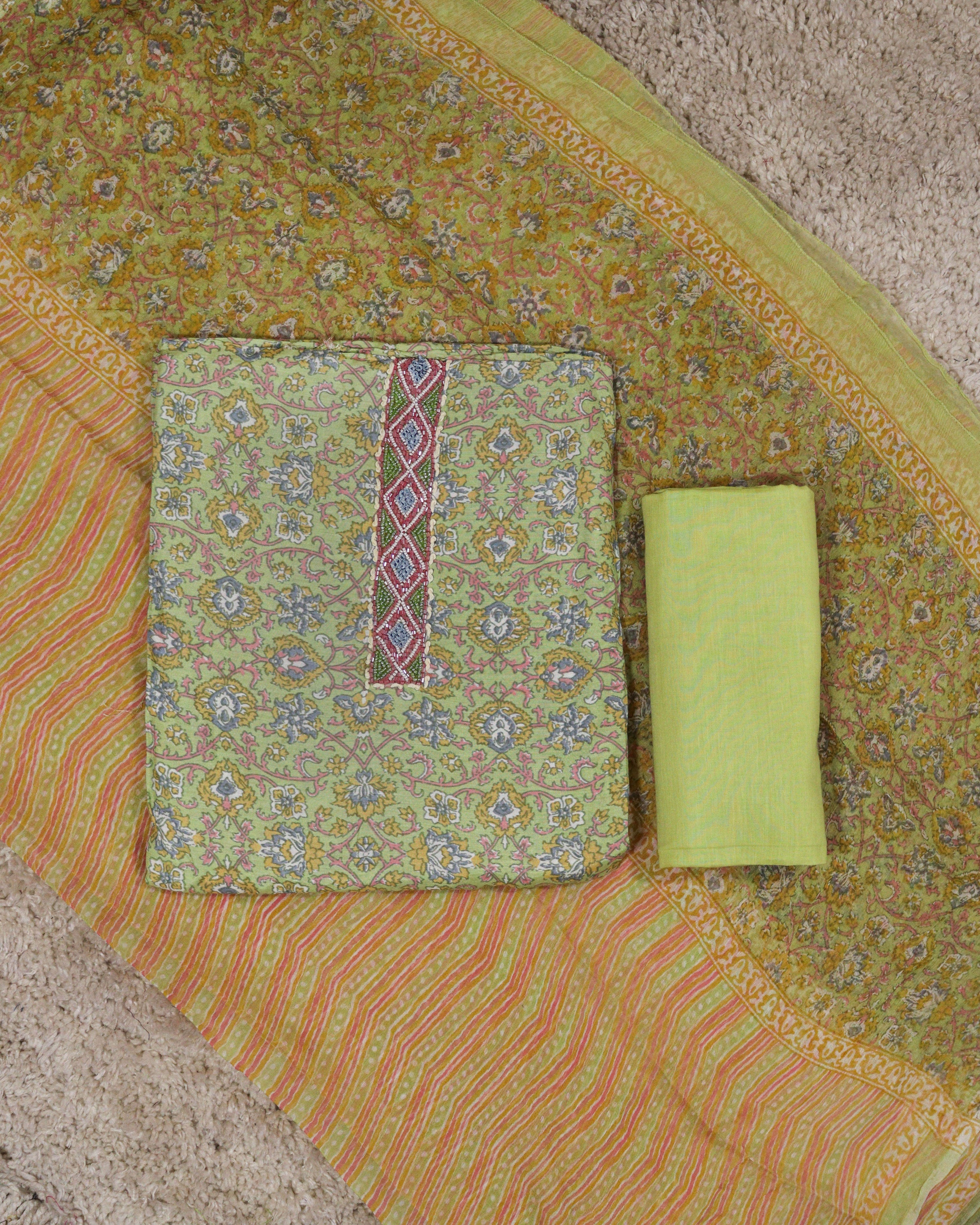 Load image into Gallery viewer, Muslin Silk Unstitched Suit-3759