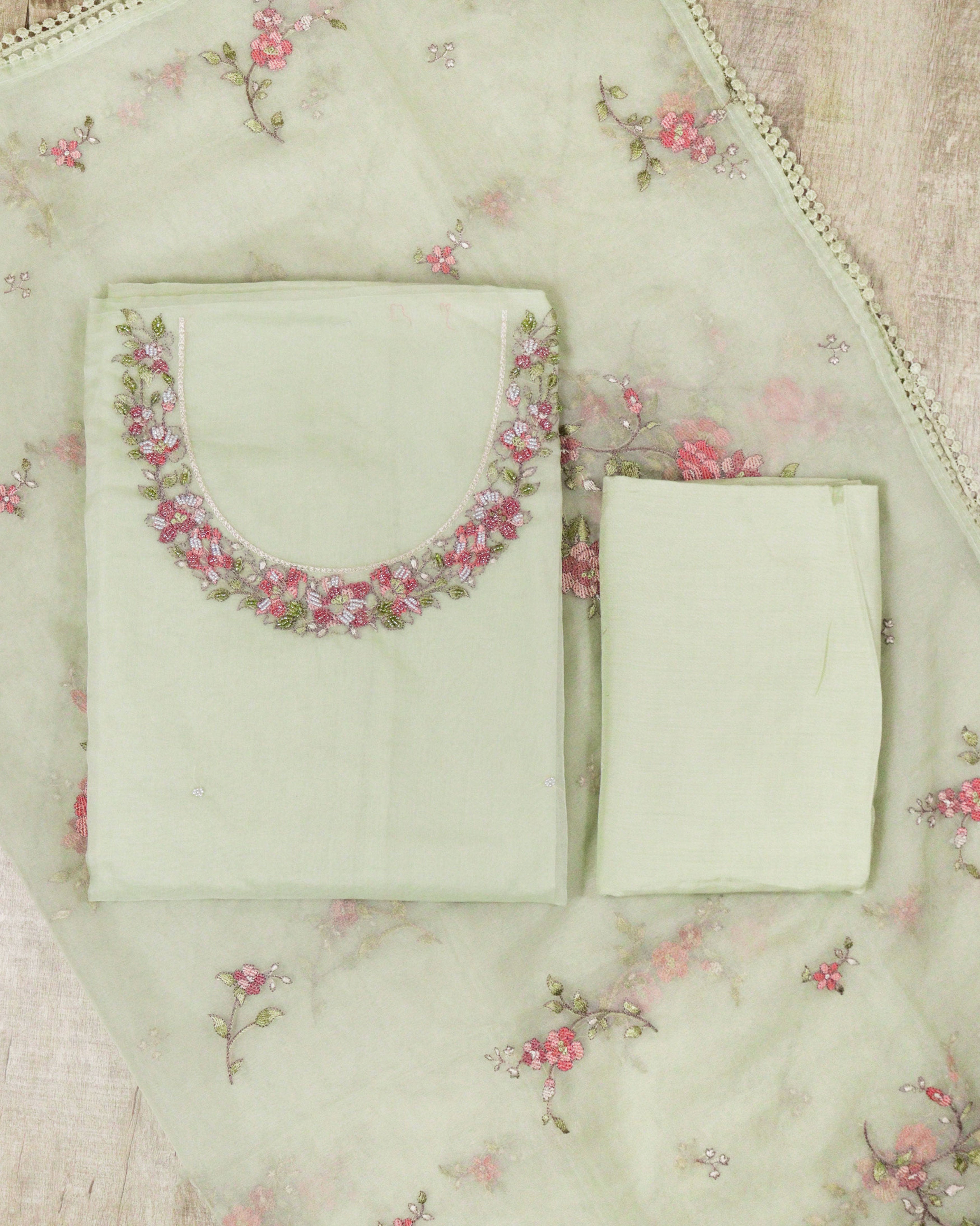 Load image into Gallery viewer, Pure Organza Unstitched Suit-5240