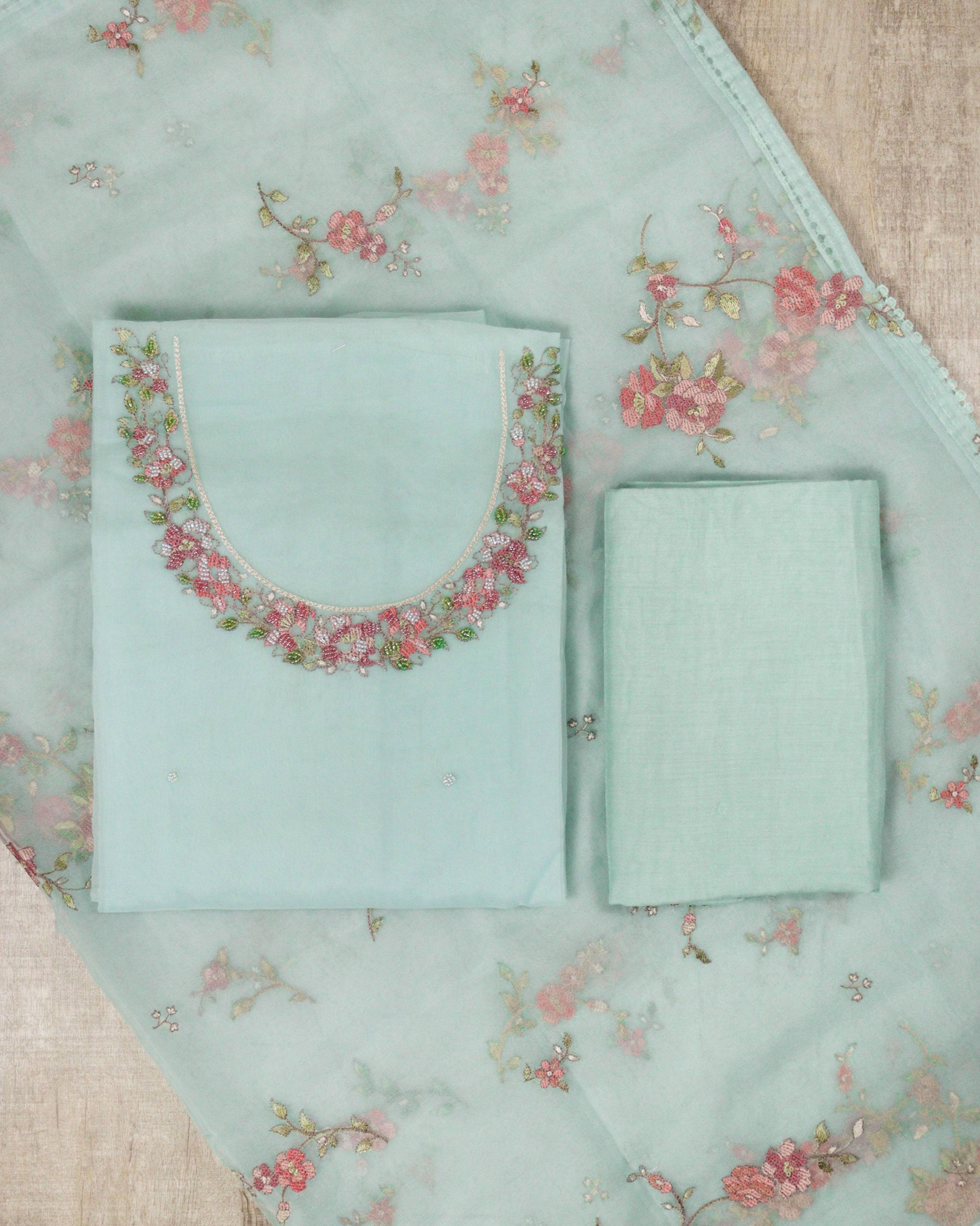 Load image into Gallery viewer, Pure Organza Unstitched Suit-5240