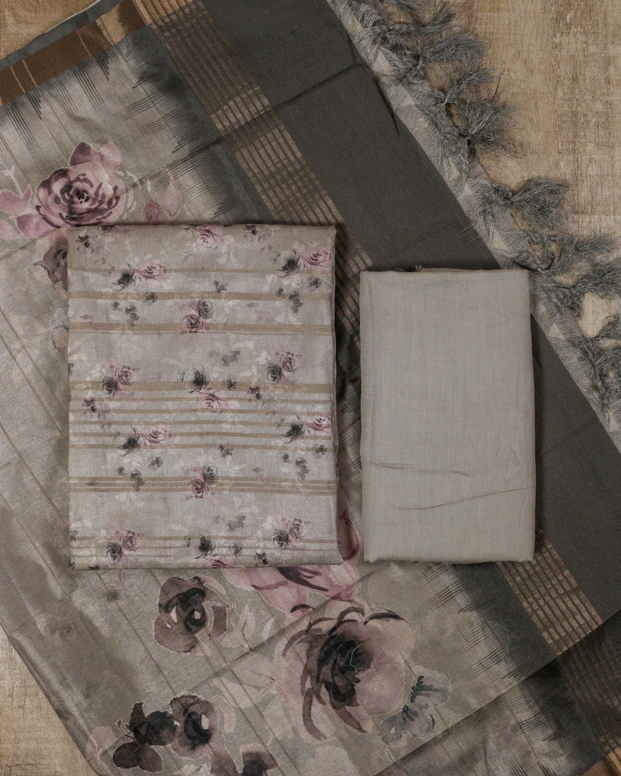 Load image into Gallery viewer, Semi Tusser Silk Unstitched Suit- 4375