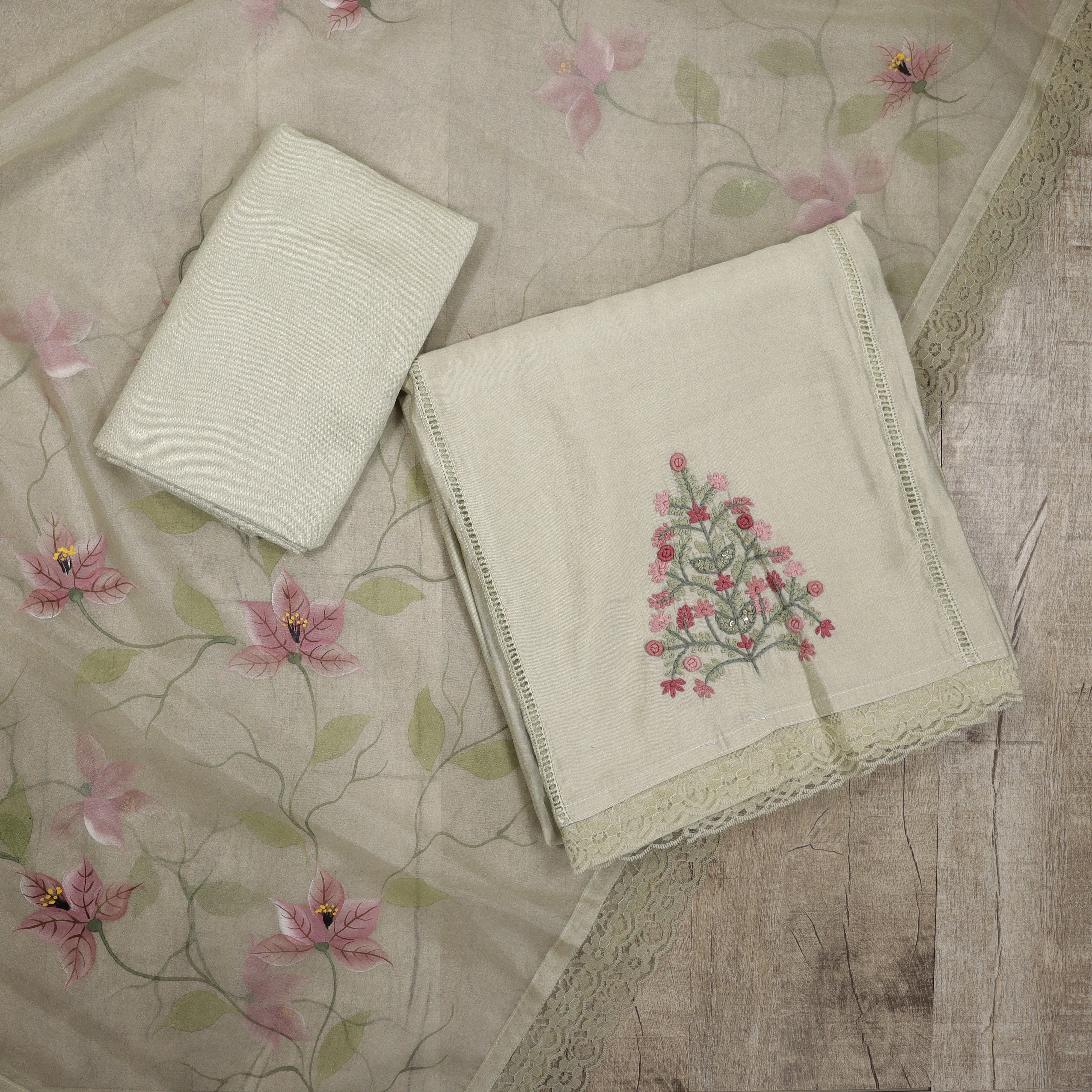 Load image into Gallery viewer, Pure Chanderi Silk Unstitched Suit - 3870