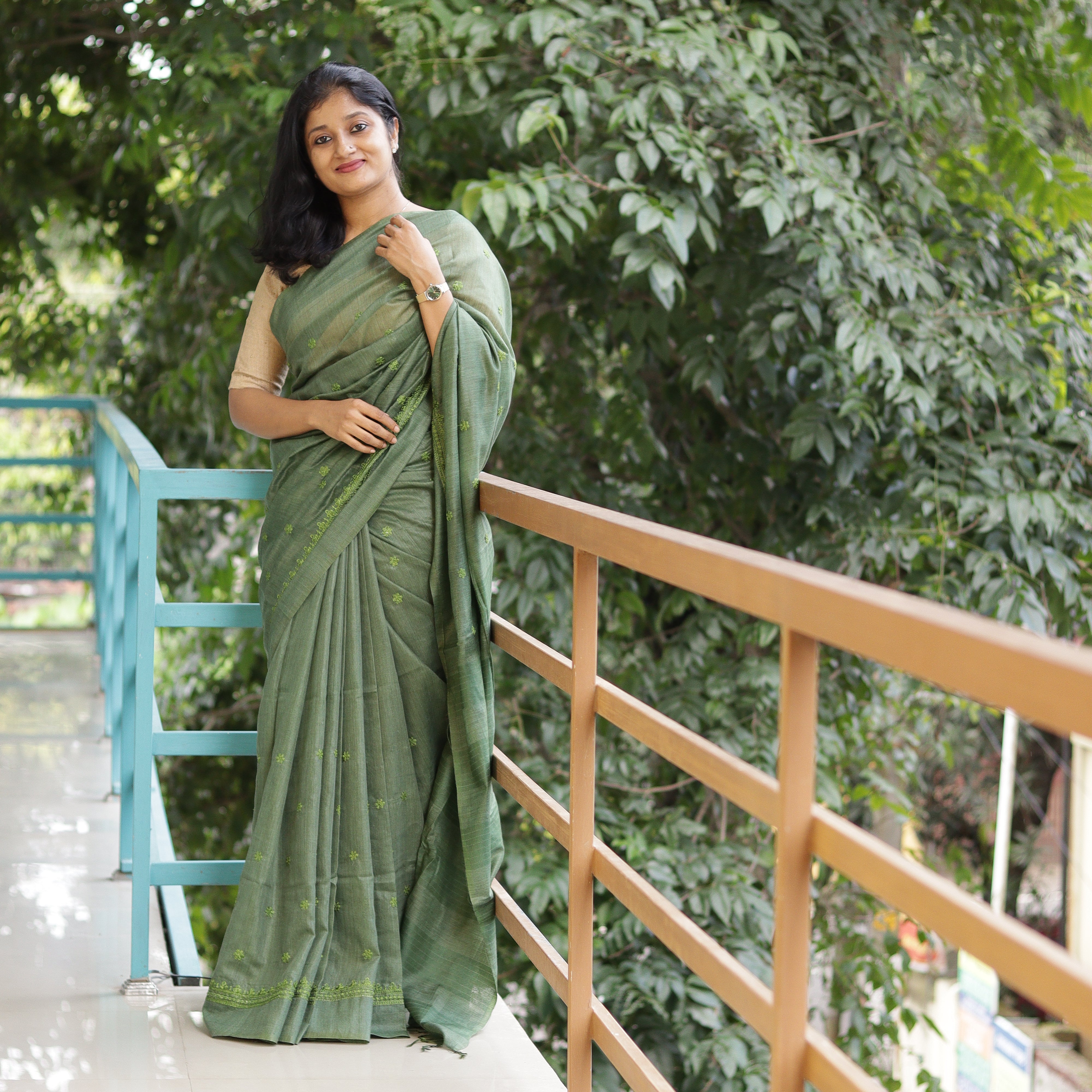 Load image into Gallery viewer, Linen Basuwada Saree - Pre order - 3837