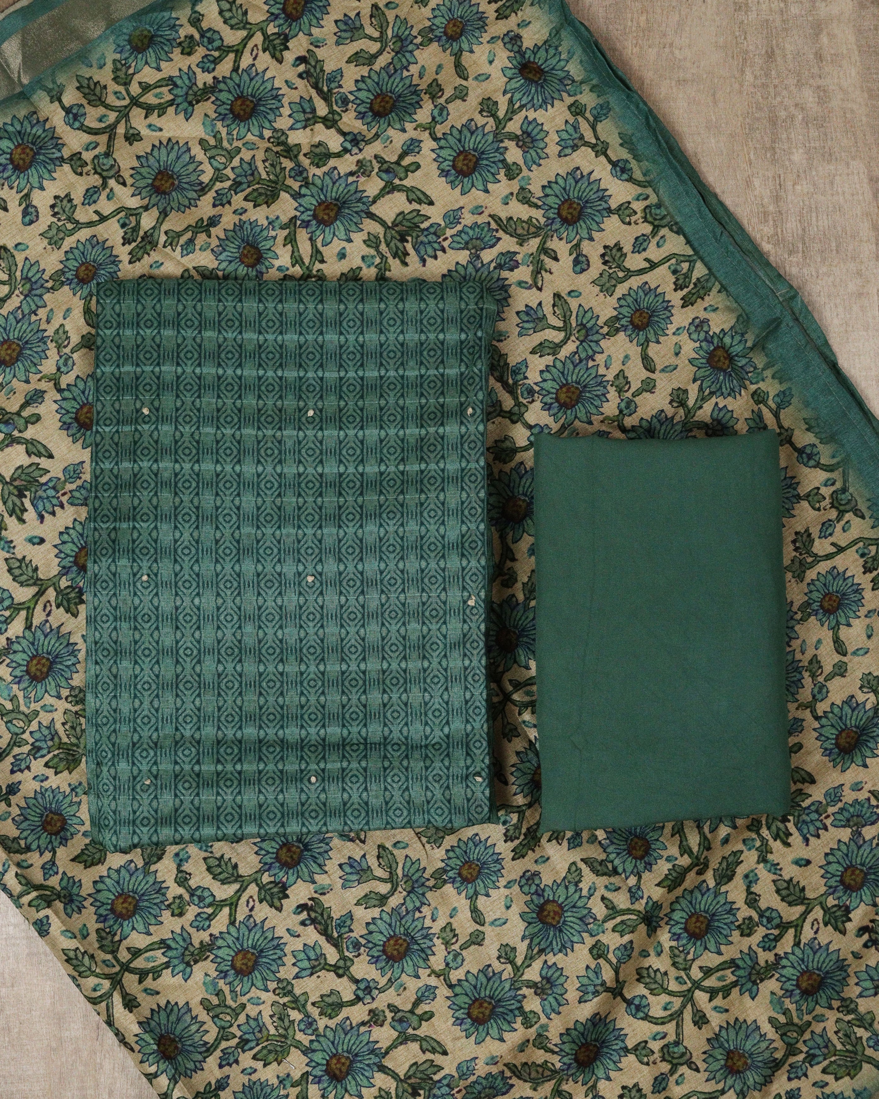 Load image into Gallery viewer, Semi Tussar Silk Unstitched Suit- 5393