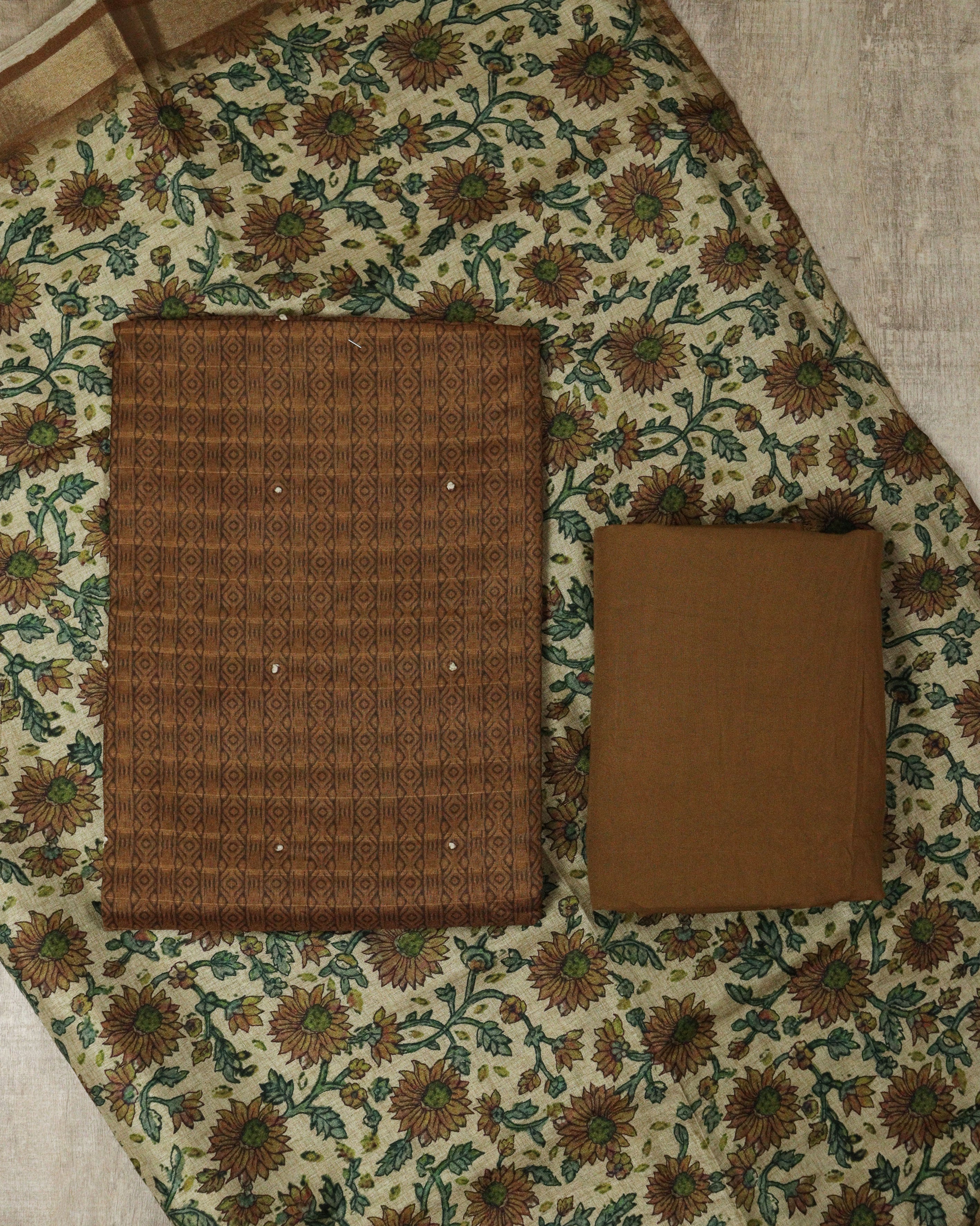 Load image into Gallery viewer, Semi Tussar Silk Unstitched Suit- 5393