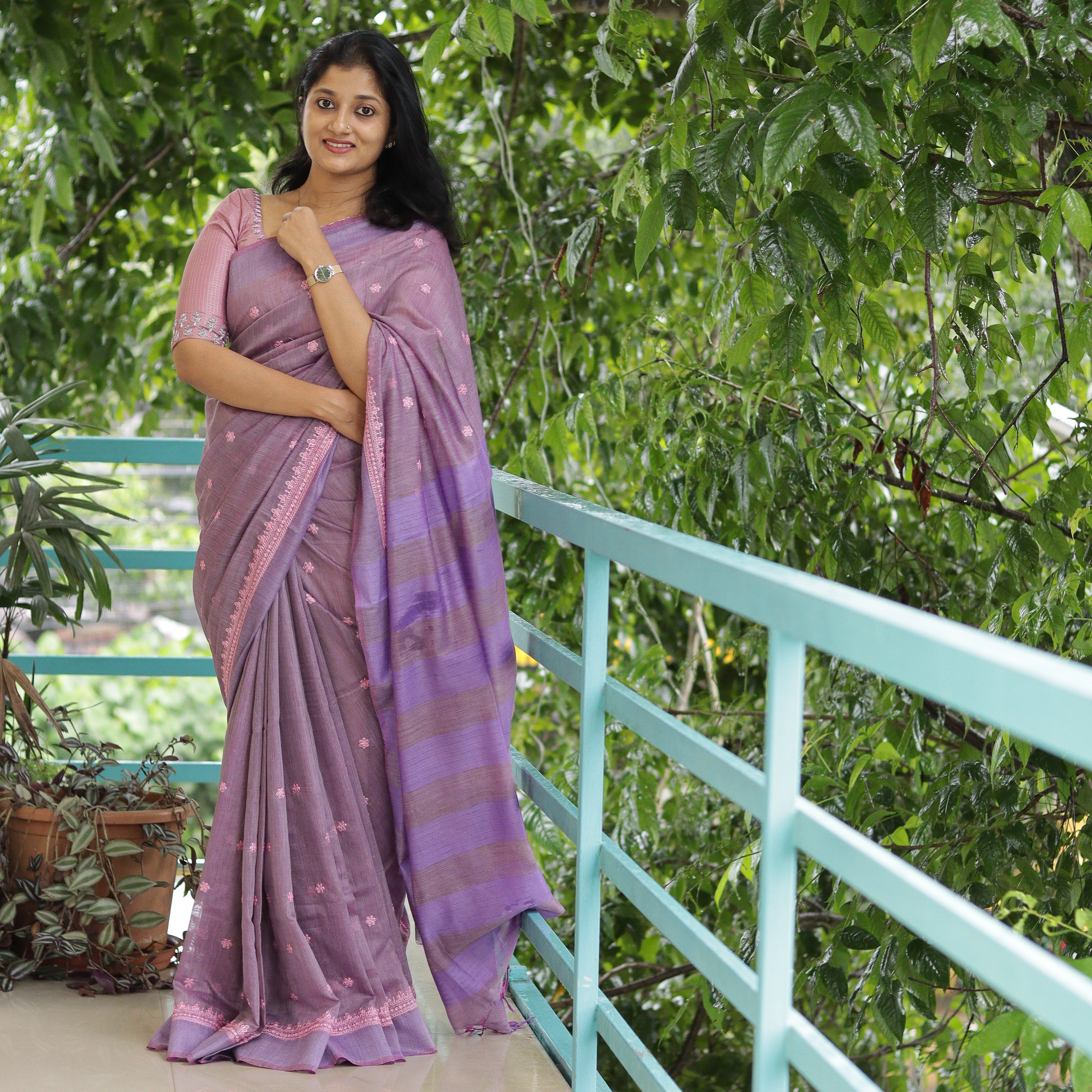 Load image into Gallery viewer, Linen Basuwada Saree - Pre order - 3837