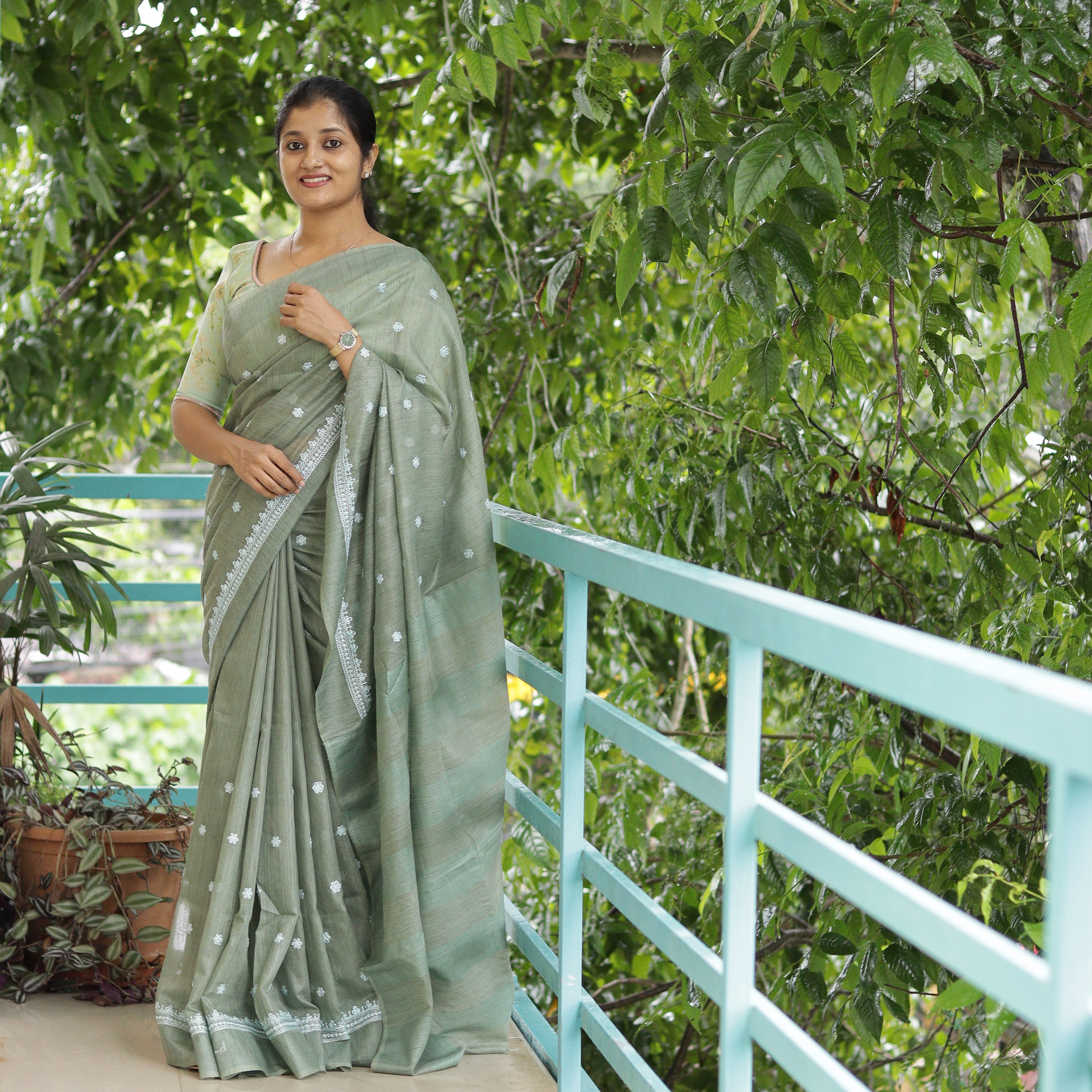 Load image into Gallery viewer, Linen Basuwada Saree - Pre order - 3837