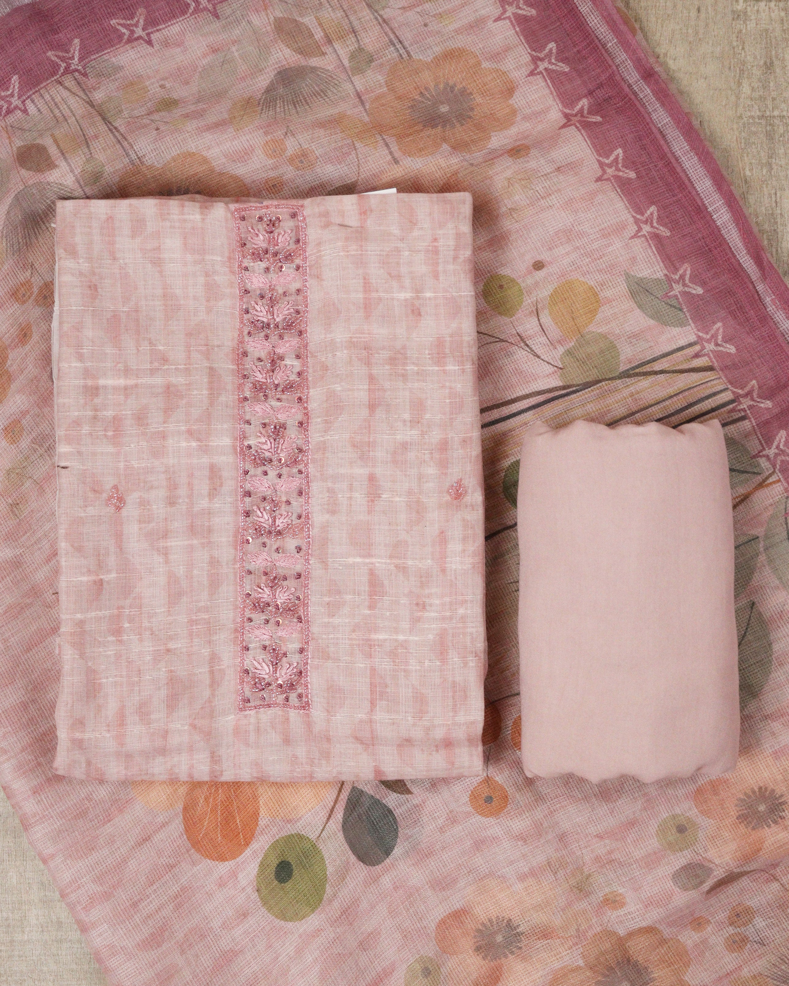 Load image into Gallery viewer, Linen Cotton Unstitched Suit-5393