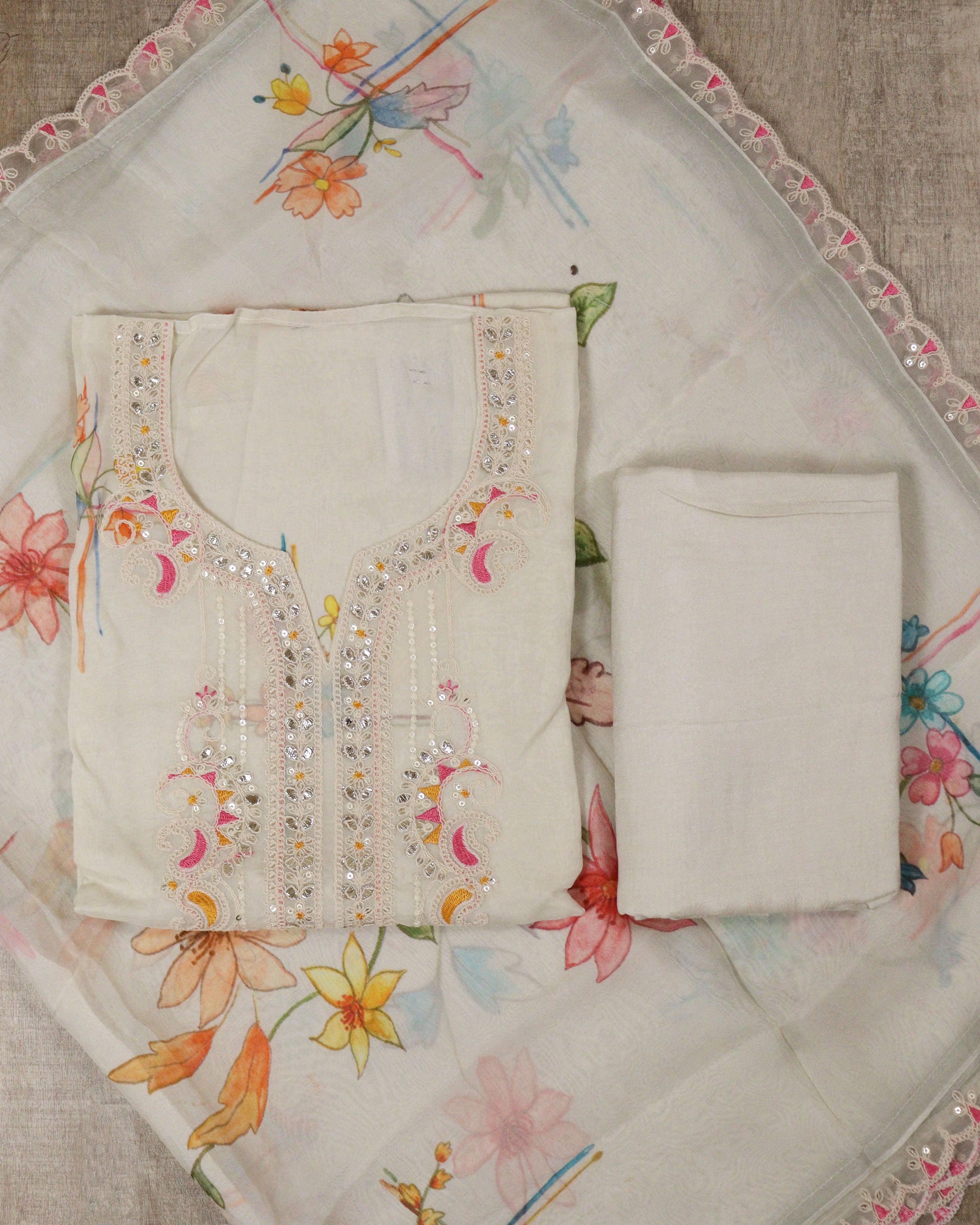 Load image into Gallery viewer, Viscose Organza Semi-Stitched Suit- 5429