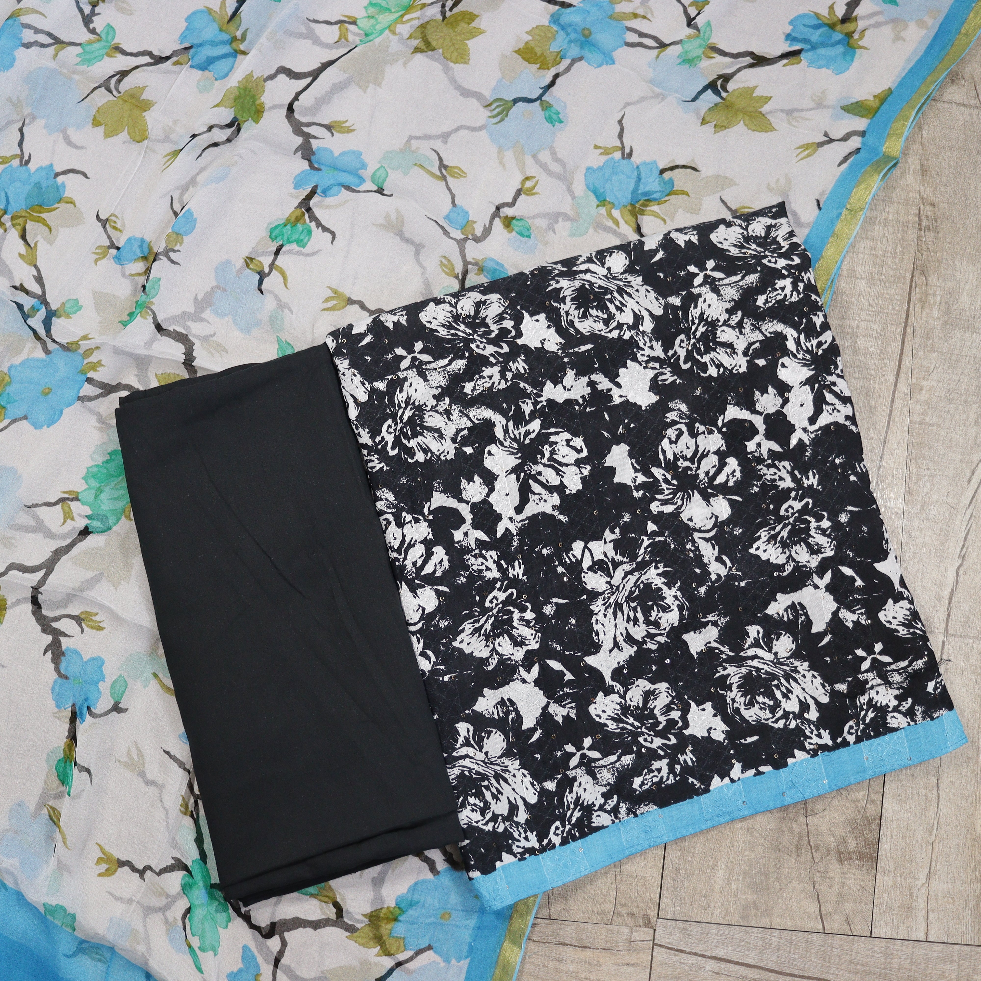 Load image into Gallery viewer, Muslin Silk Unstitched Suit - 3875