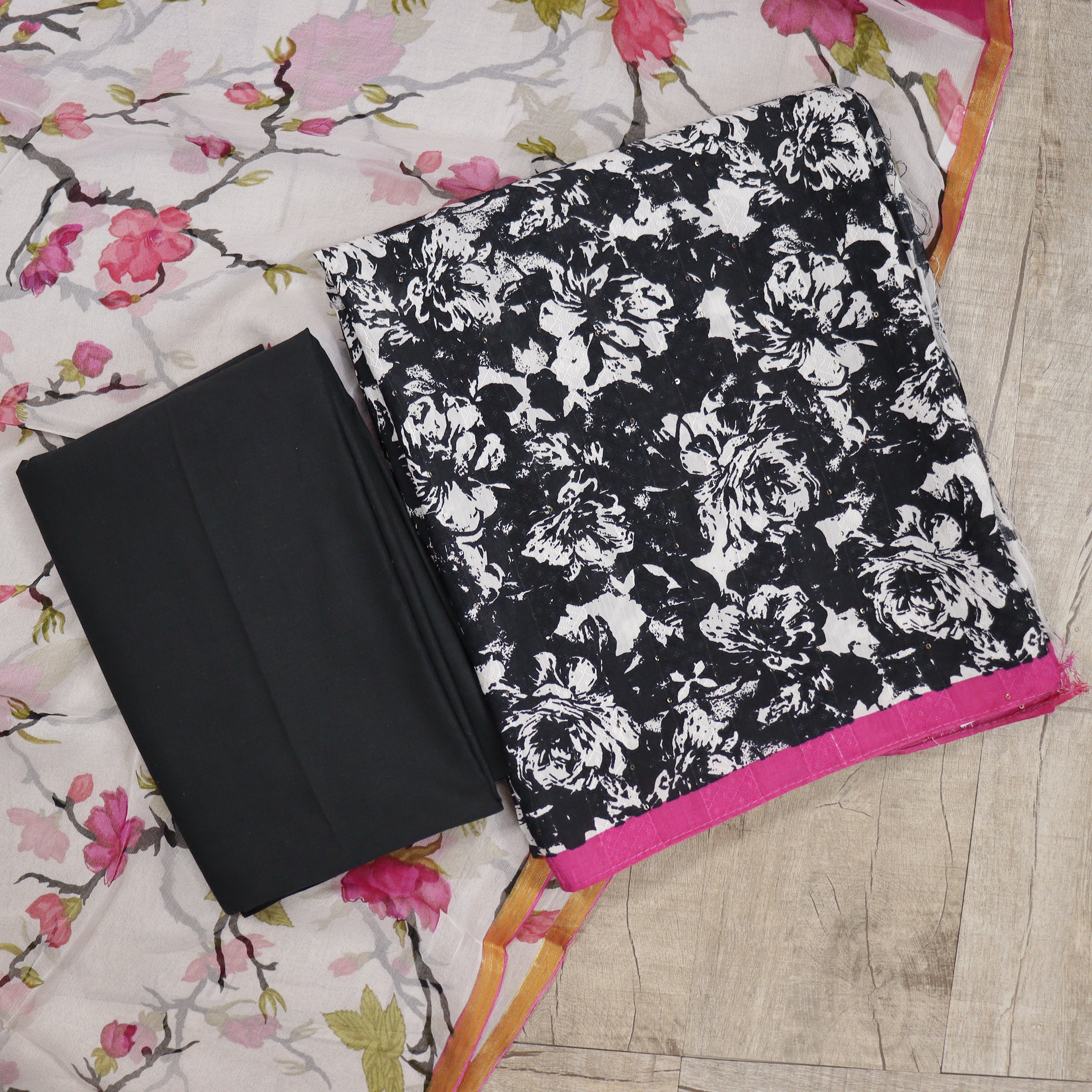 Load image into Gallery viewer, Muslin Silk Unstitched Suit - 3875