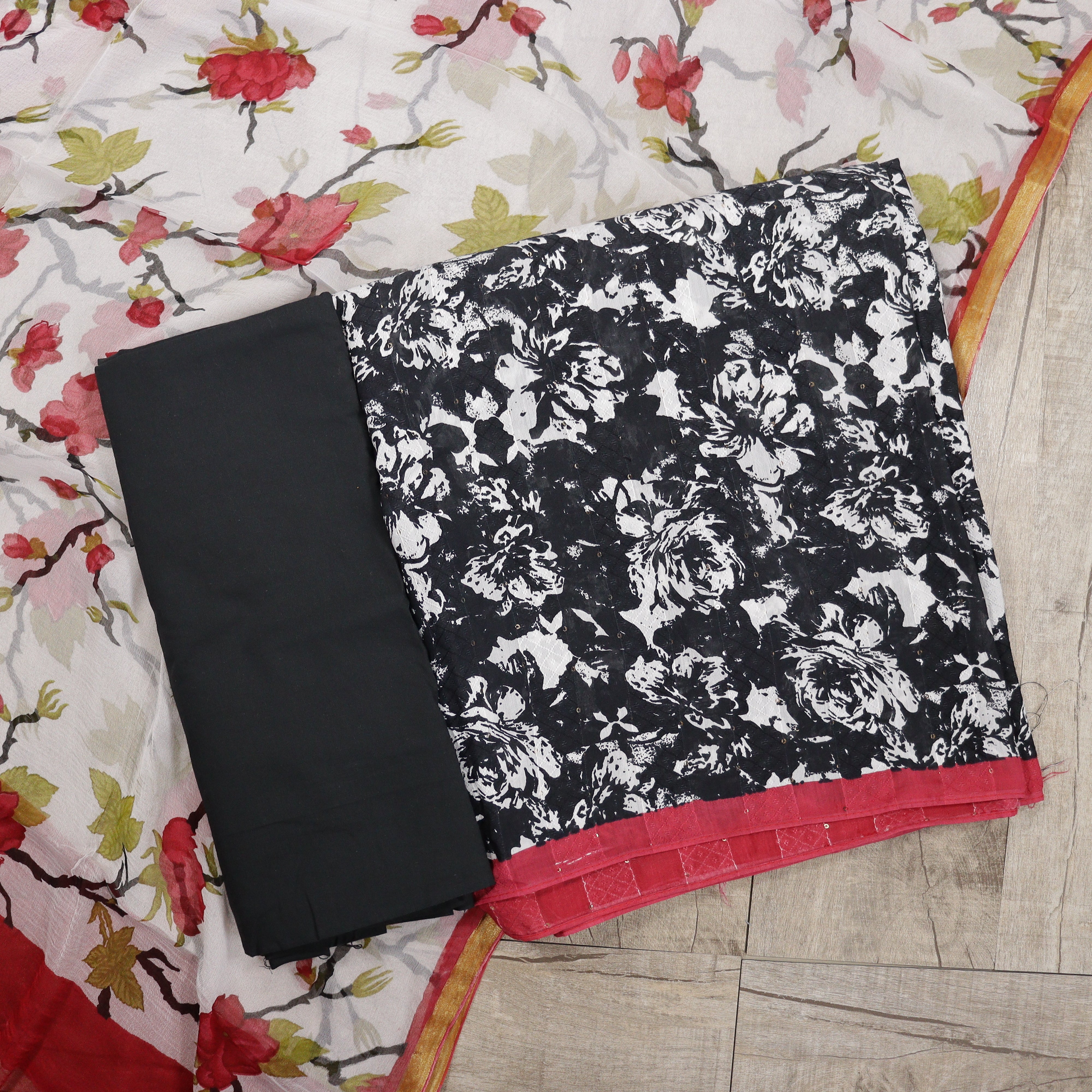 Load image into Gallery viewer, Muslin Silk Unstitched Suit - 3875