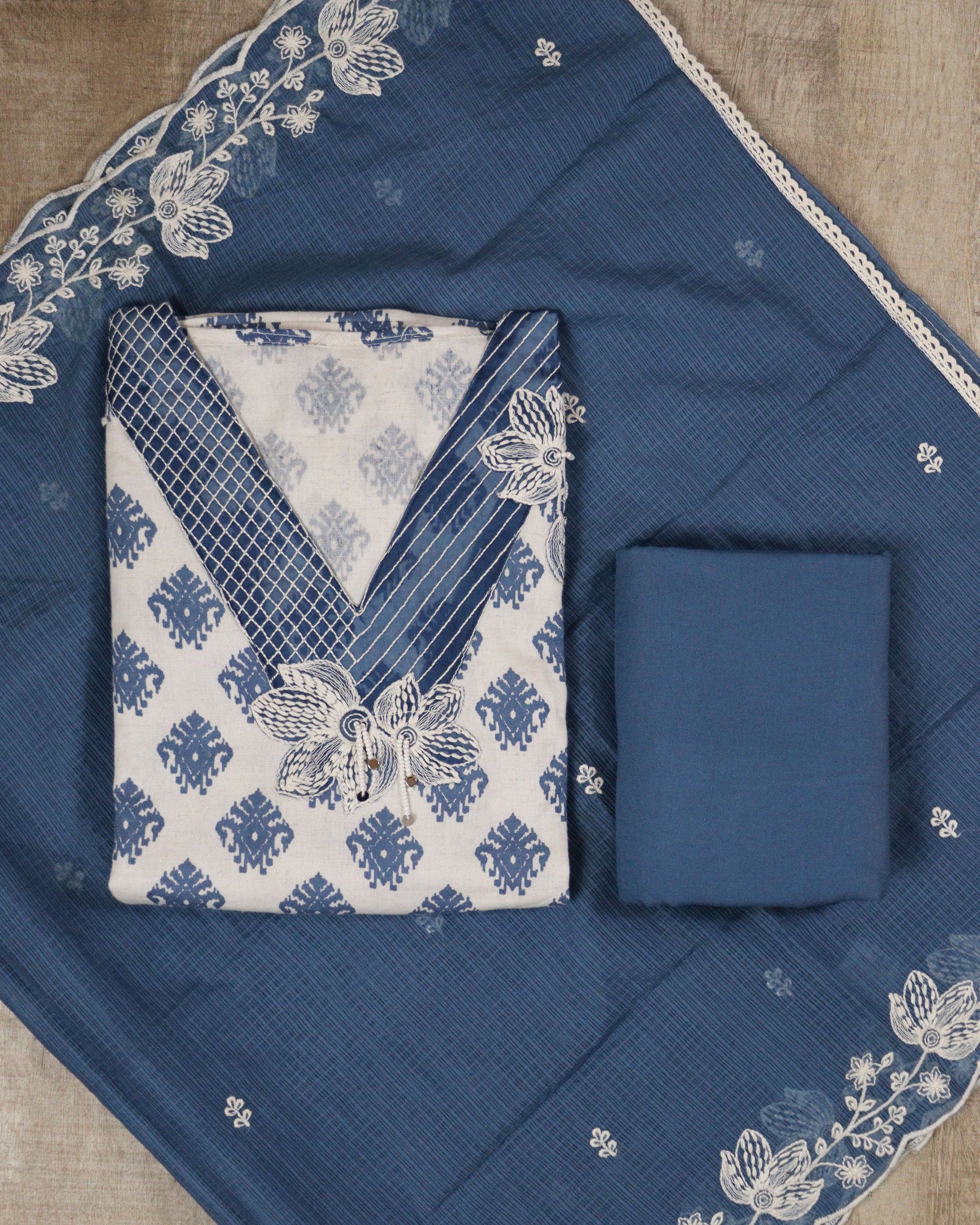 Load image into Gallery viewer, Flex Cotton Unstitched Suit-5428