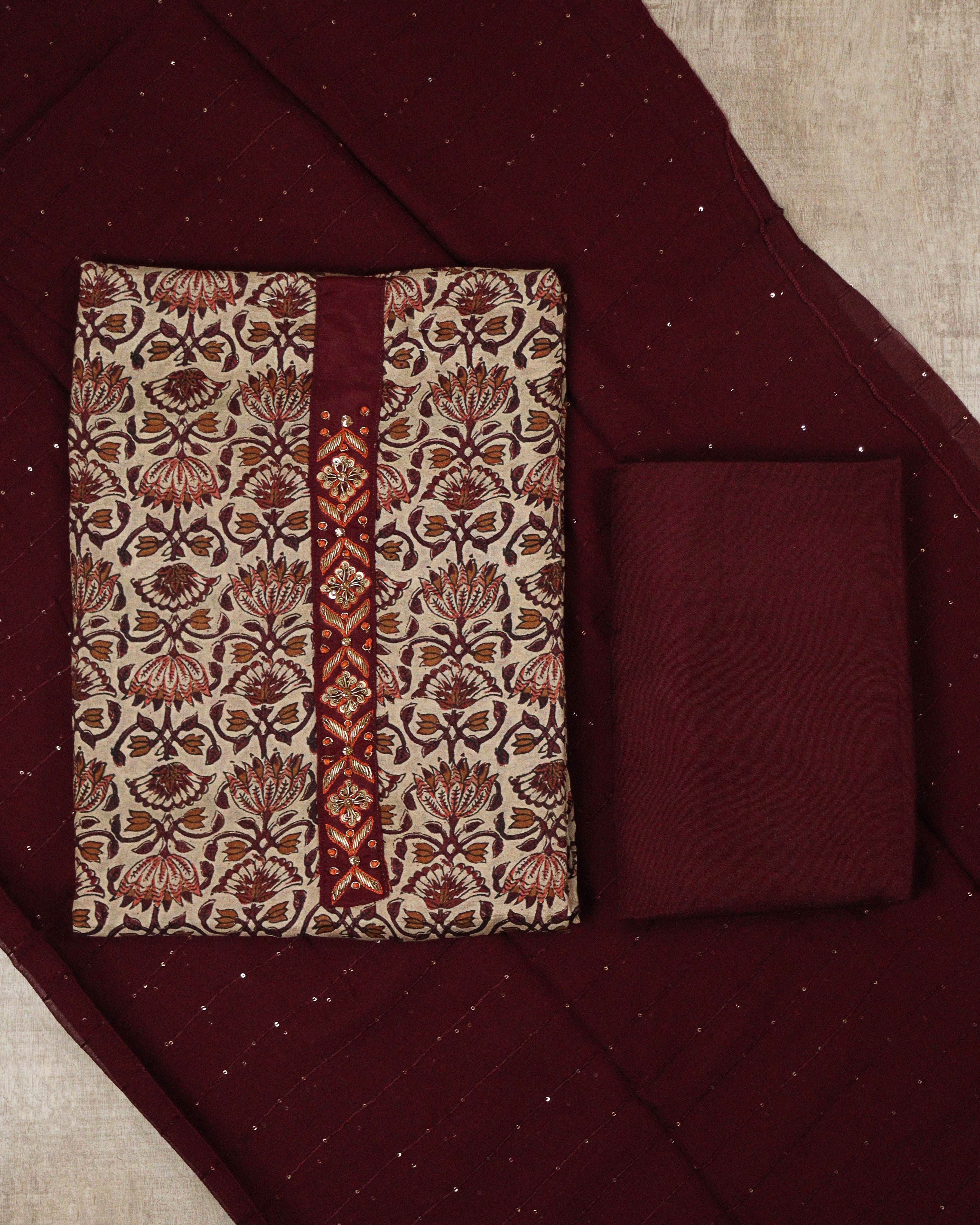 Load image into Gallery viewer, Muslin Silk Unstitched Suit-00083