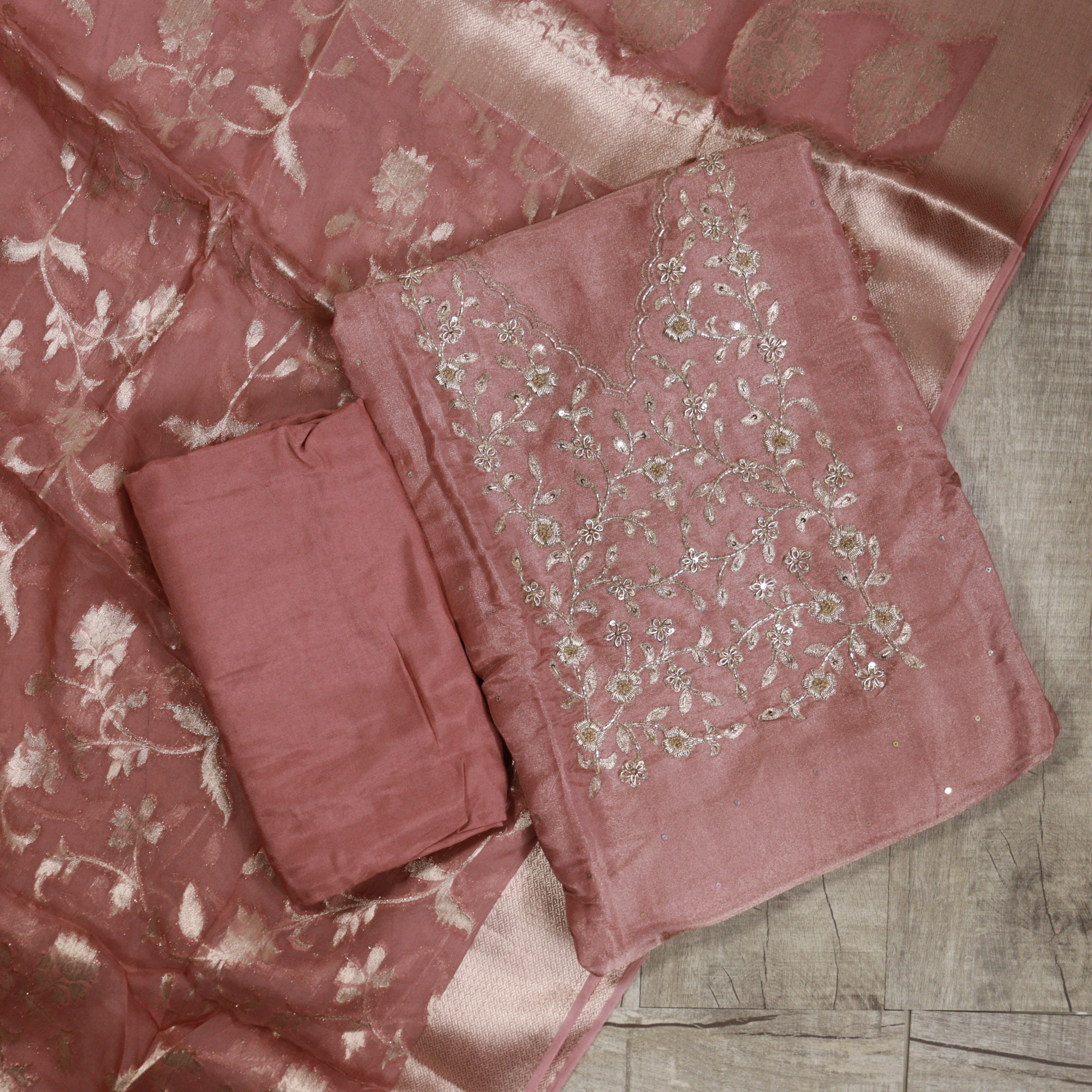 Load image into Gallery viewer, Tissue Organza Unstitched Suit - 3908