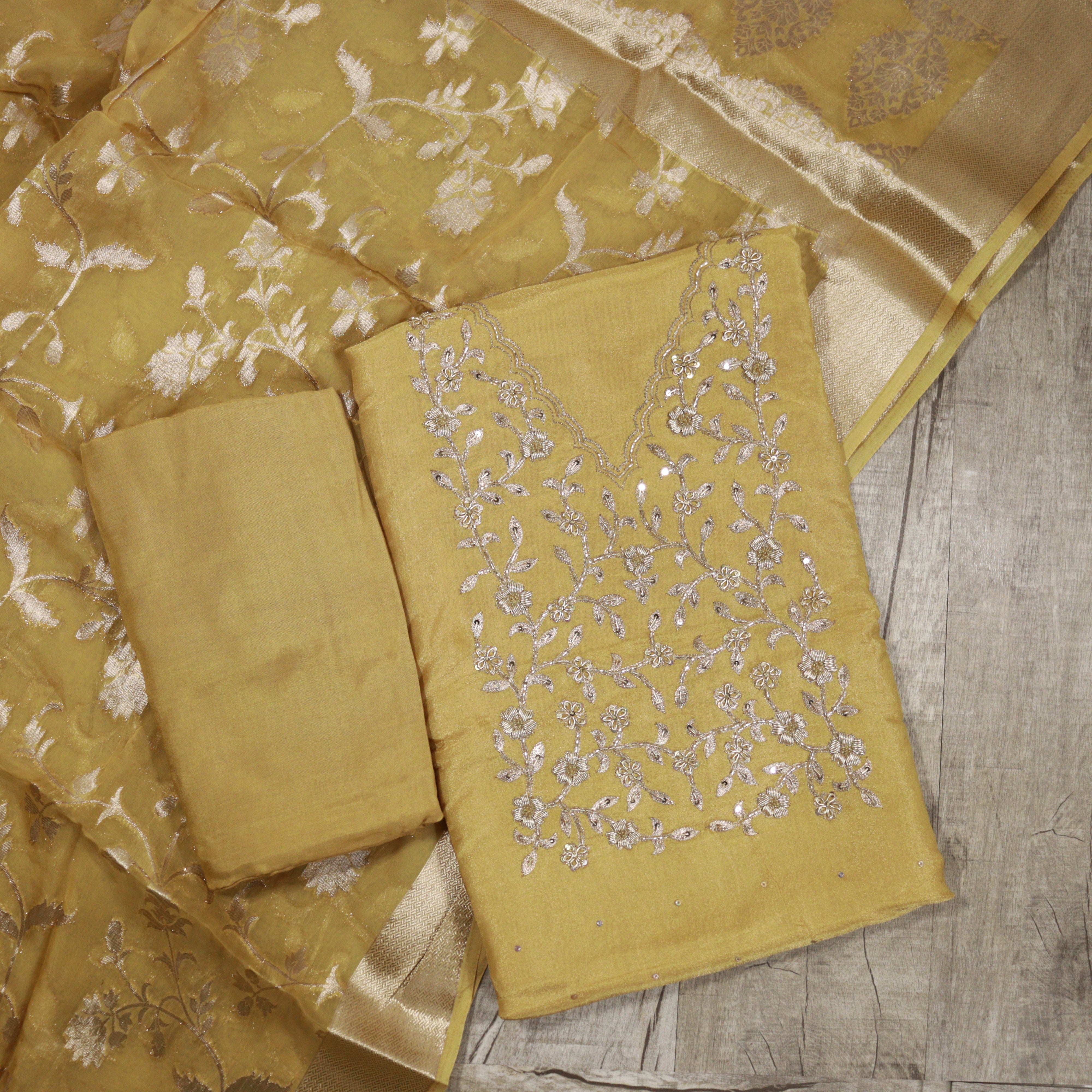 Load image into Gallery viewer, Tissue Organza Unstitched Suit - 3908