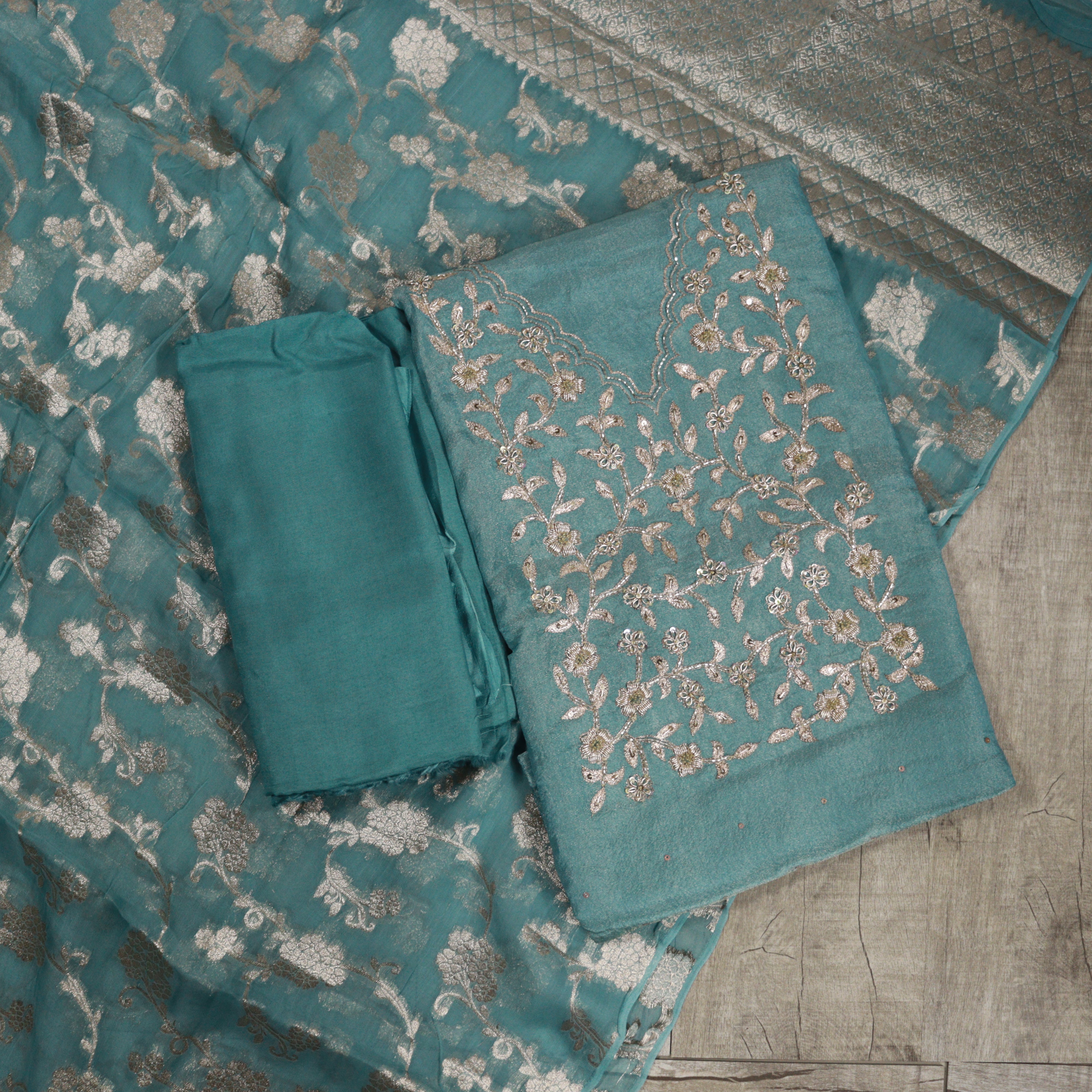 Load image into Gallery viewer, Tissue Organza Unstitched Suit - 3908