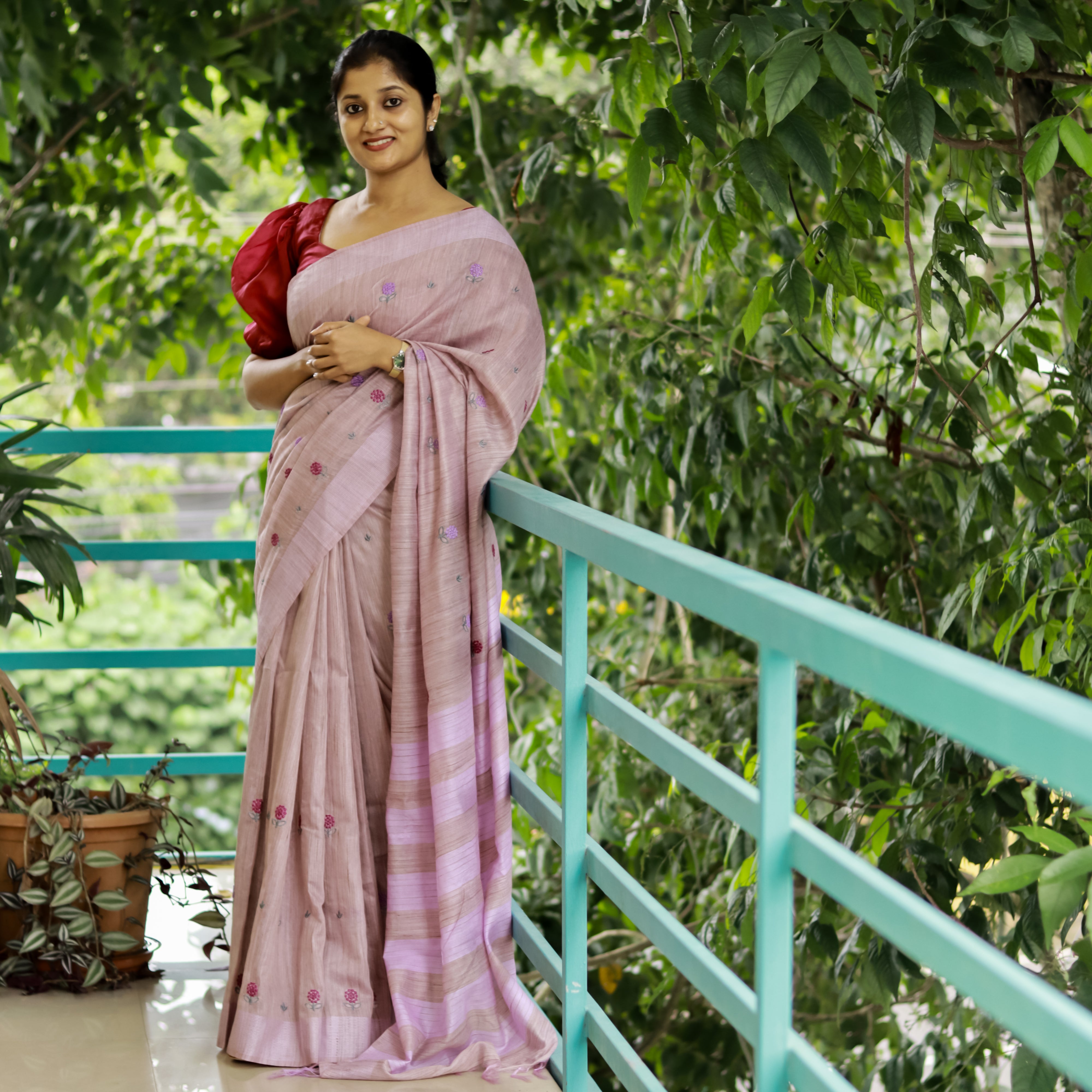 Load image into Gallery viewer, Linen Basuwada Silk Saree (Pre-order)- 4026