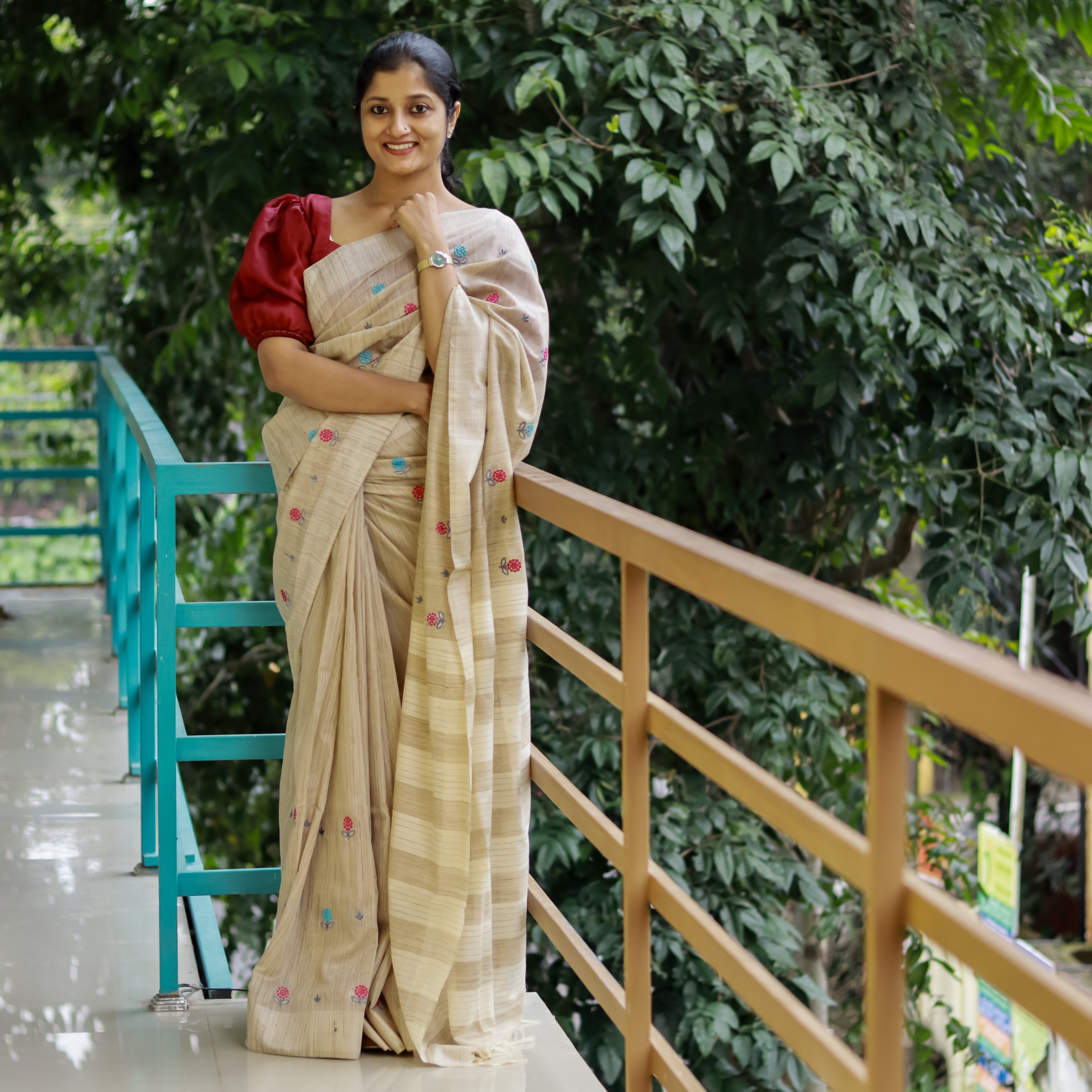 Load image into Gallery viewer, Linen Basuwada Silk Saree (Pre-order)- 4026