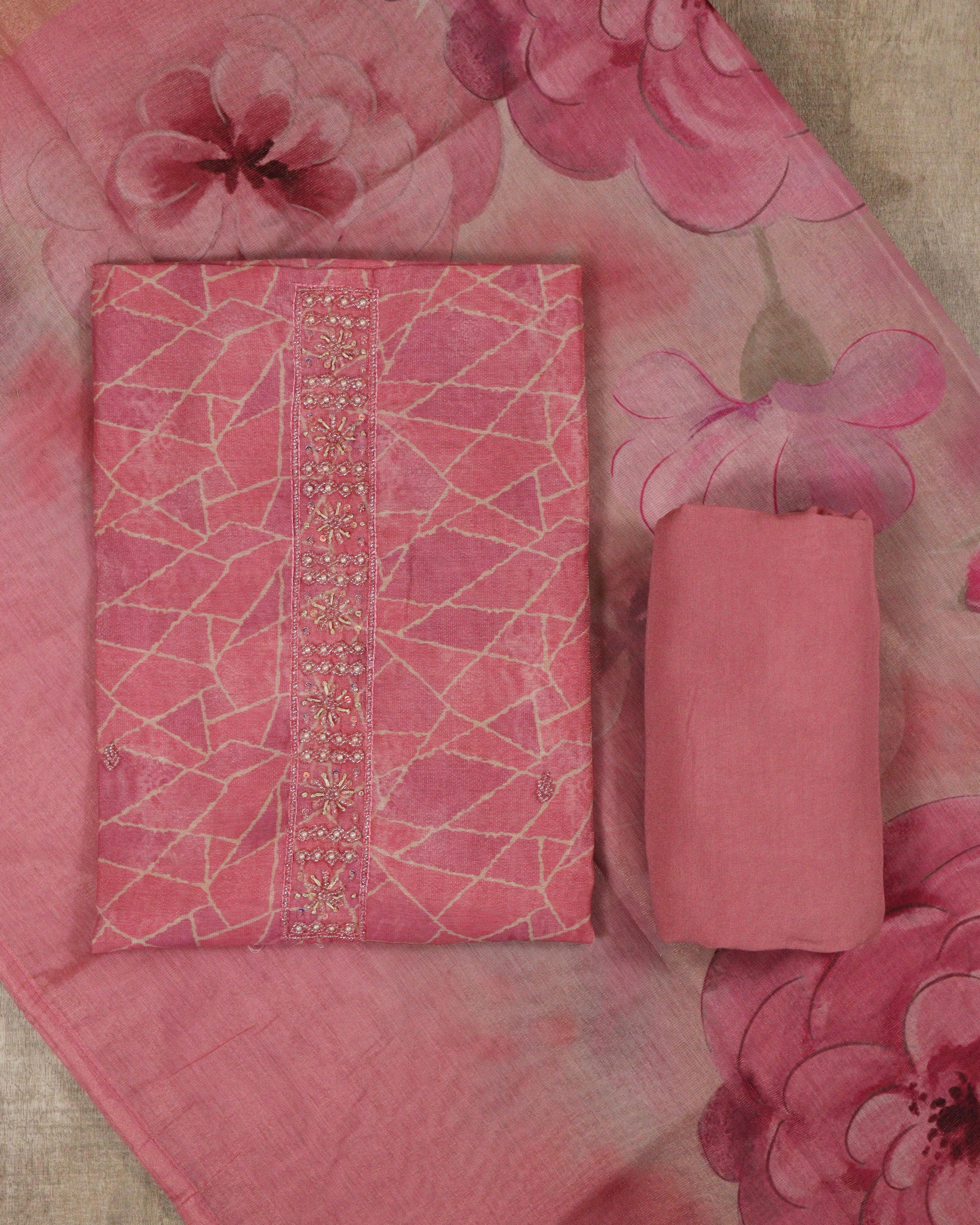 Load image into Gallery viewer, Linen Tissue Unstitched Suit-00136