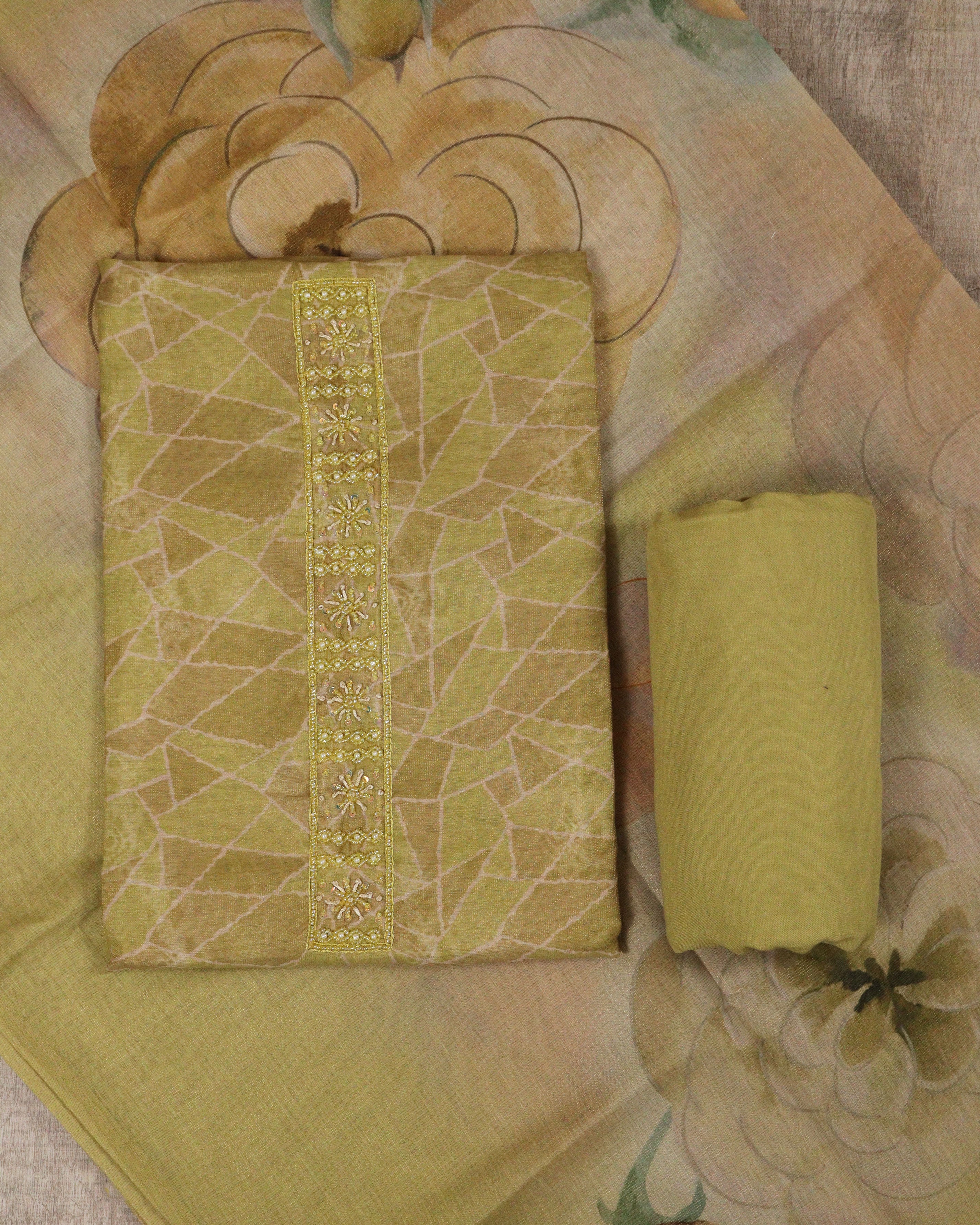 Load image into Gallery viewer, Linen Tissue Unstitched Suit-00136