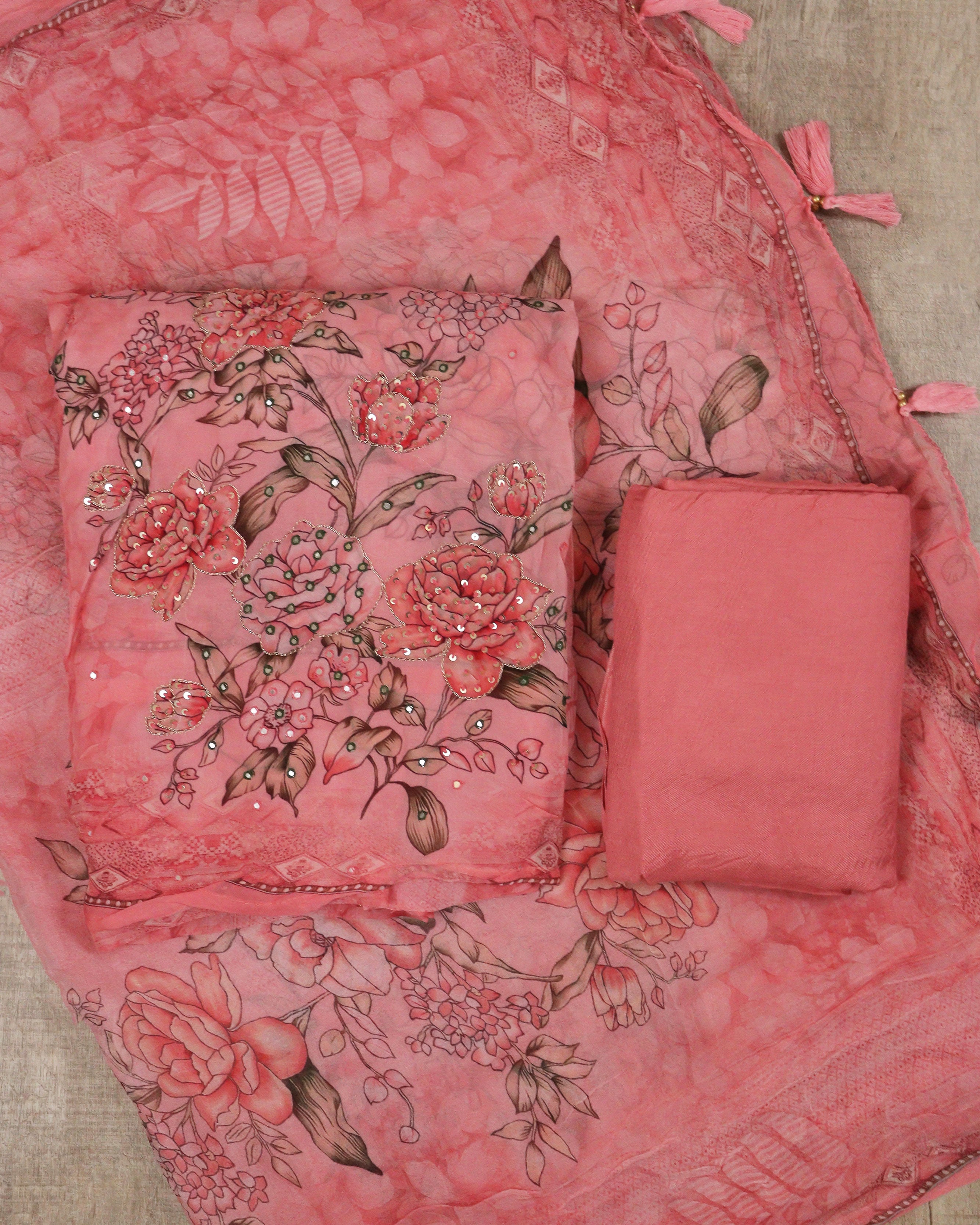 Load image into Gallery viewer, Viscose Organza Unstitched Suit-00135