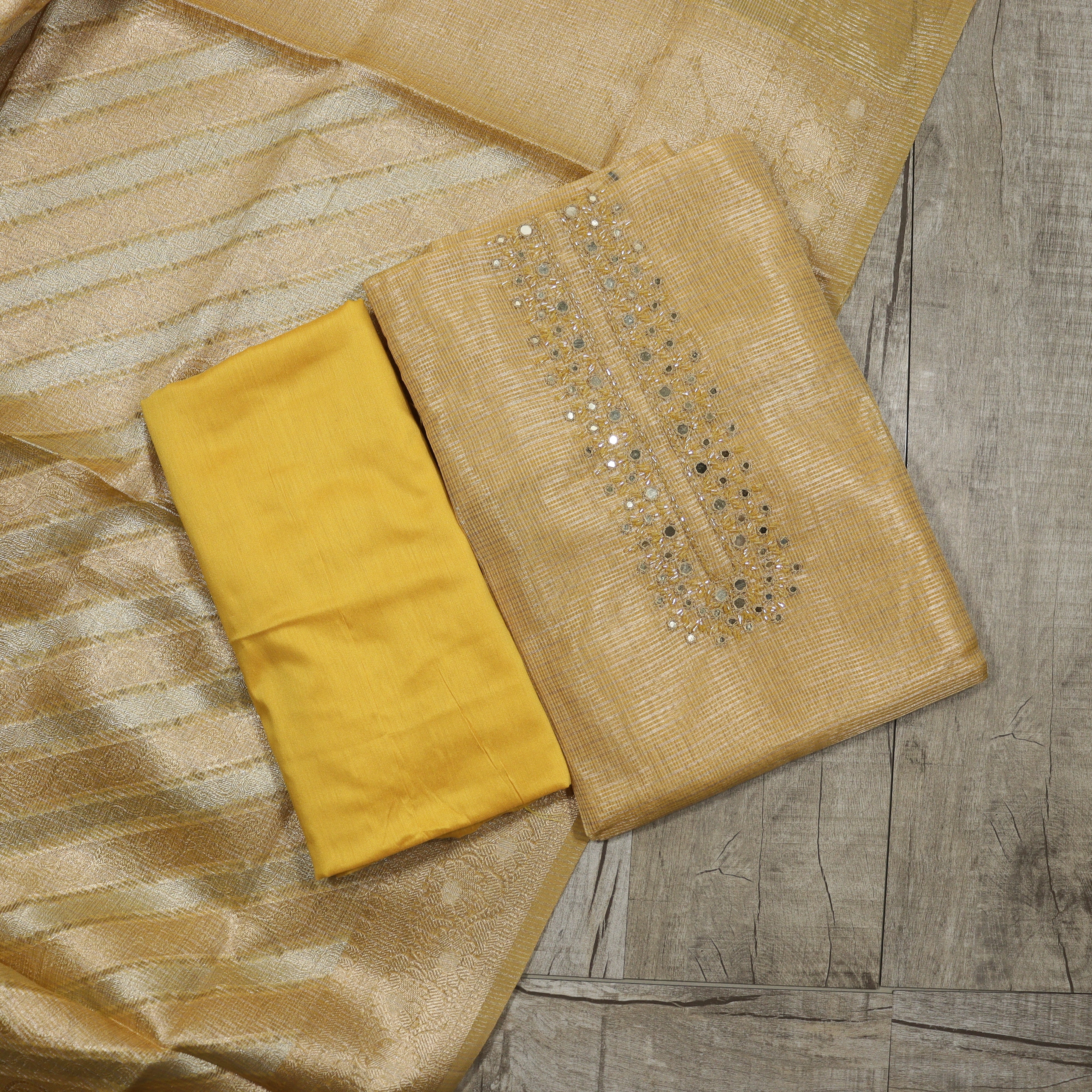 Load image into Gallery viewer, Organza Tissue Unstitched Suit -3932