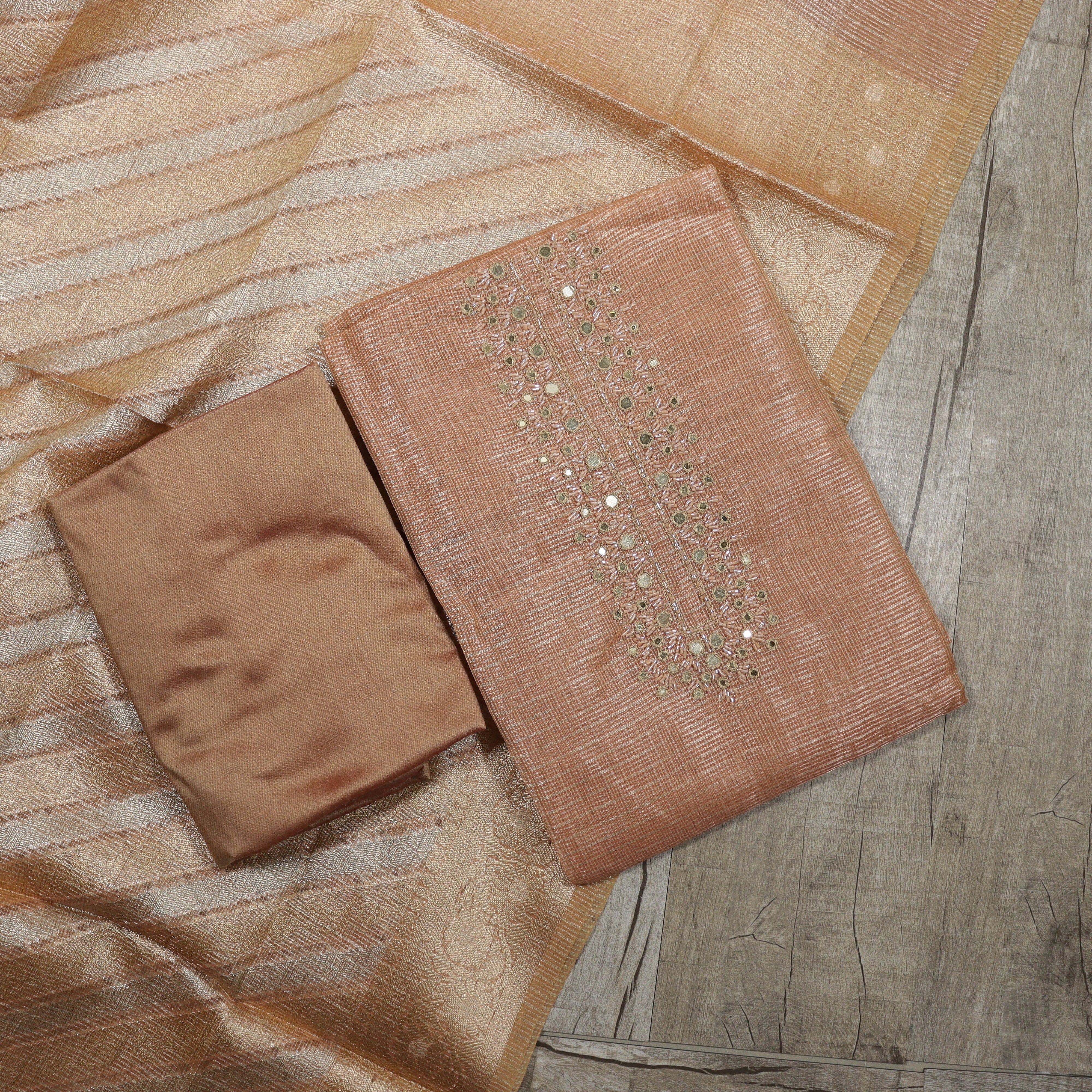 Load image into Gallery viewer, Organza Tissue Unstitched Suit -3932