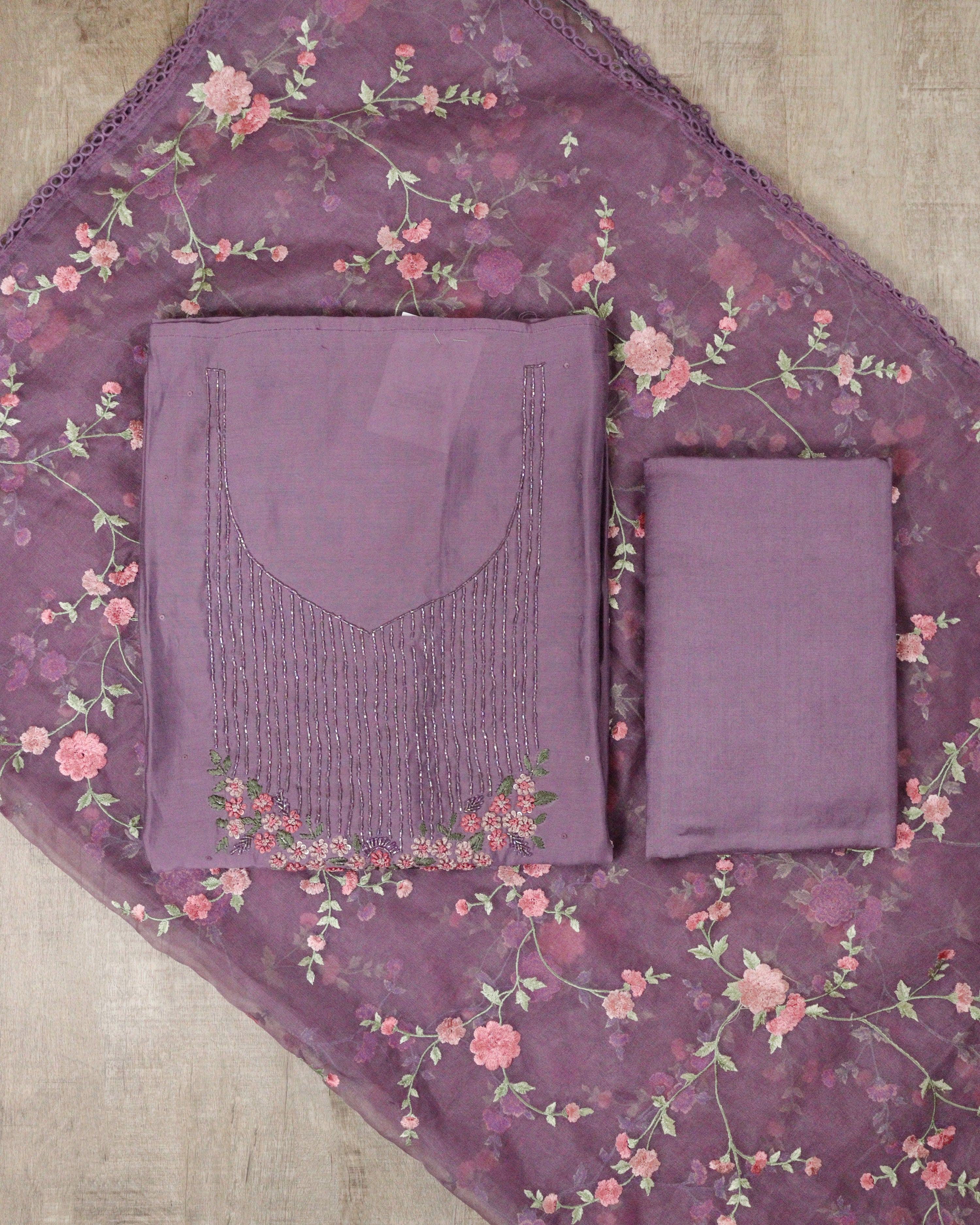 Load image into Gallery viewer, Pure Chanderi Silk Unstitched Suit - 00198