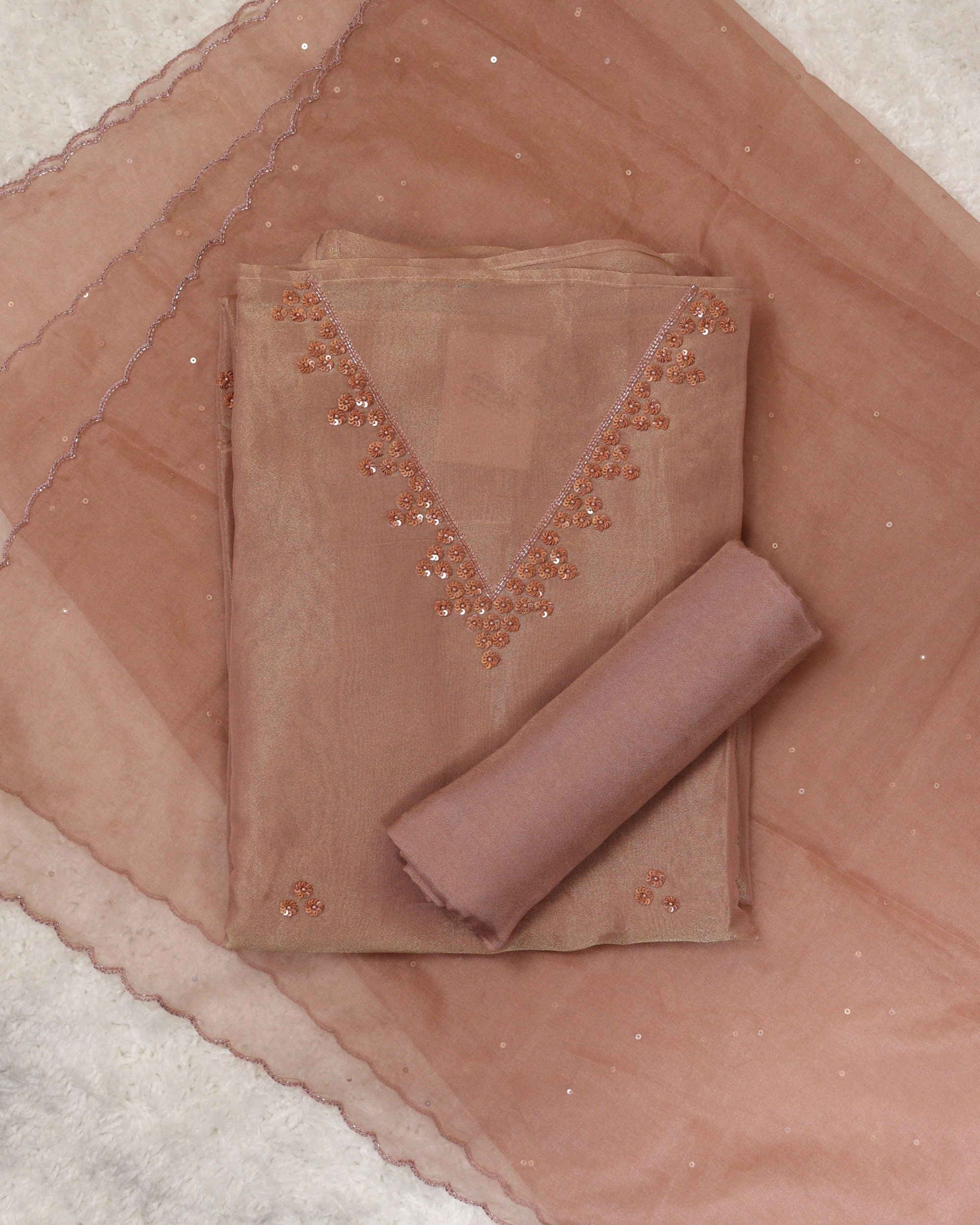 Load image into Gallery viewer, Tissue Organza Unstitched Suit -00251