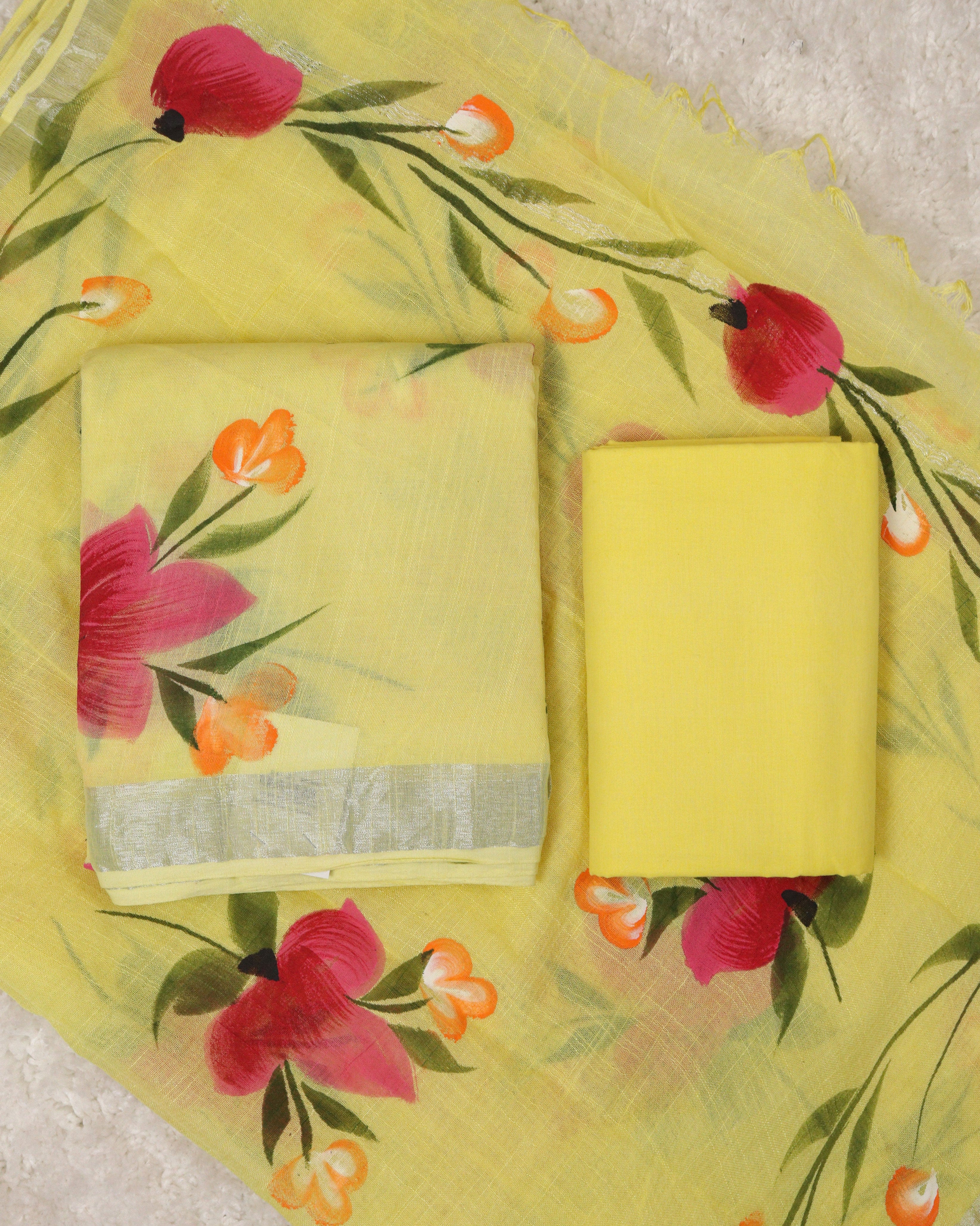 Load image into Gallery viewer, Linen Cotton Unstitched Suit-00326