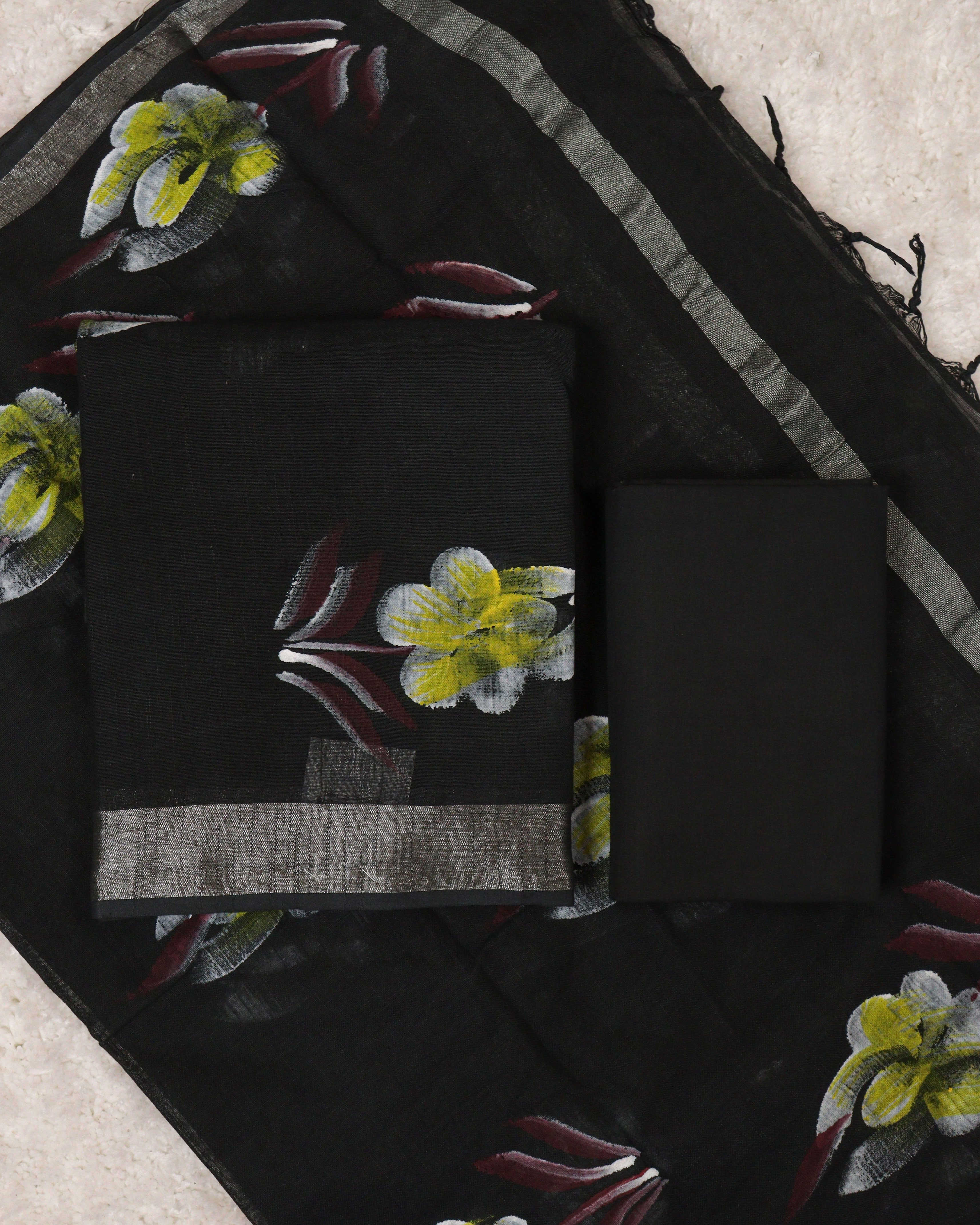 Load image into Gallery viewer, Linen Cotton Unstitched Suit-00326