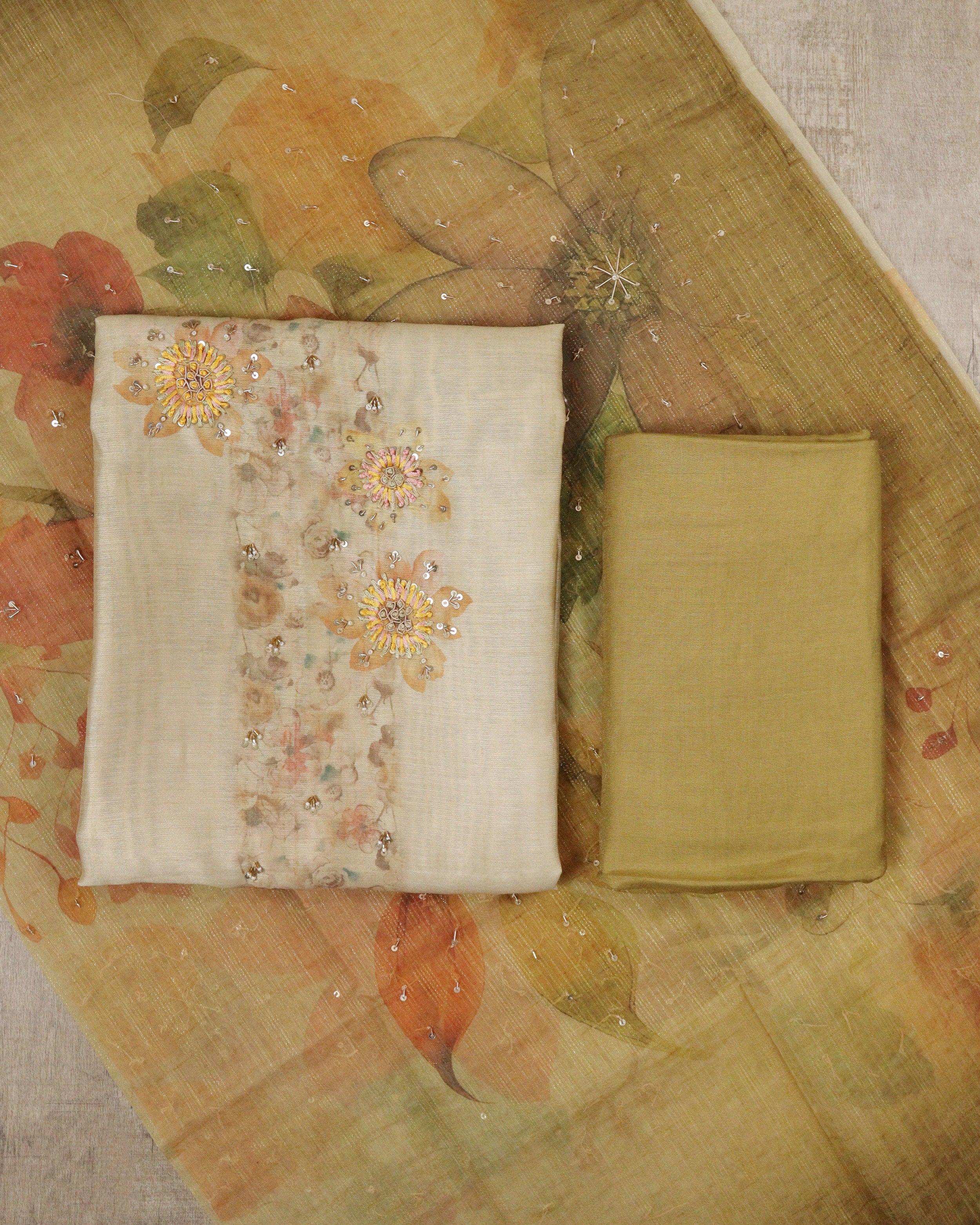 Load image into Gallery viewer, Chanderi Silk Unstitched Suit- 0397