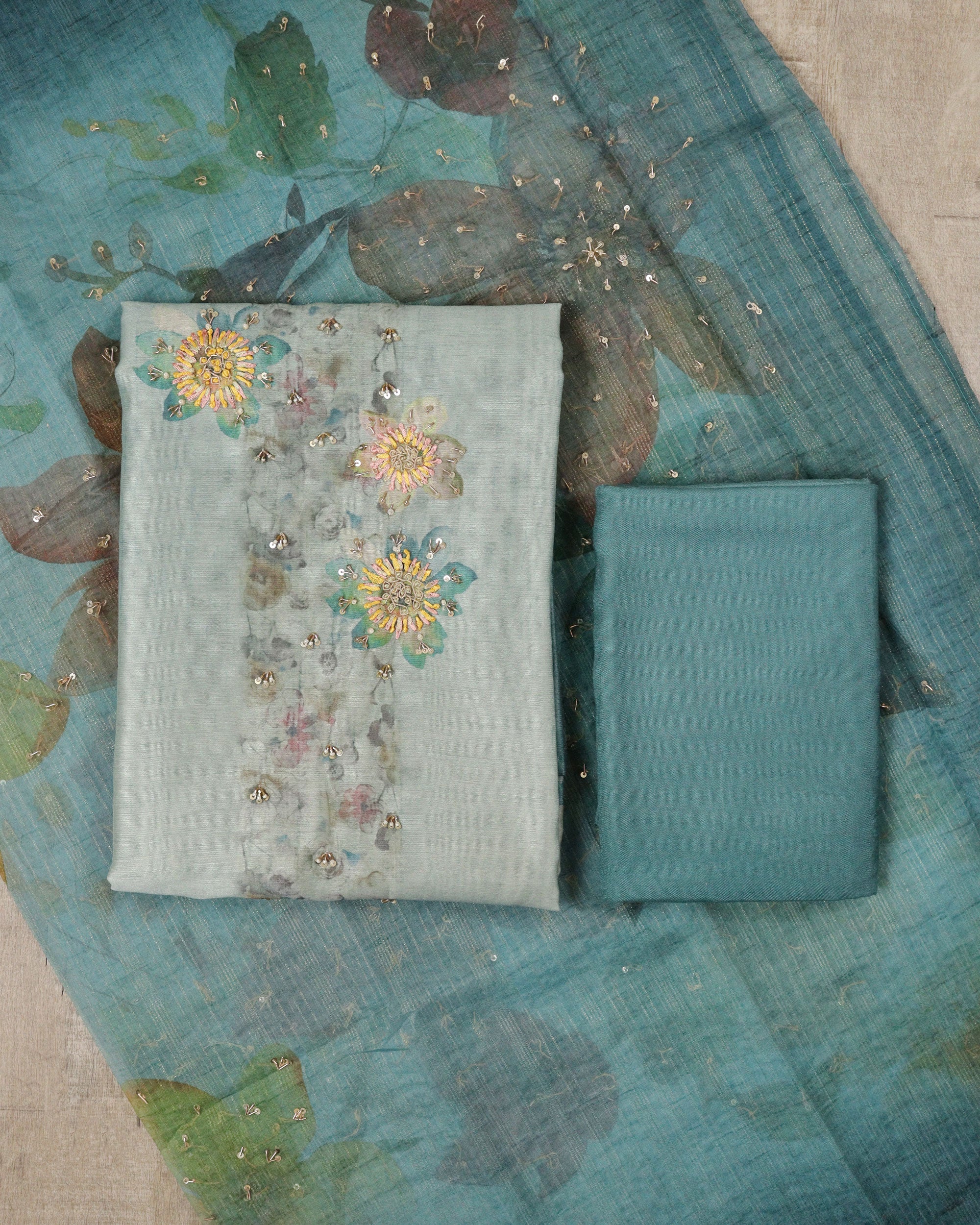 Load image into Gallery viewer, Chanderi Silk Unstitched Suit- 0397