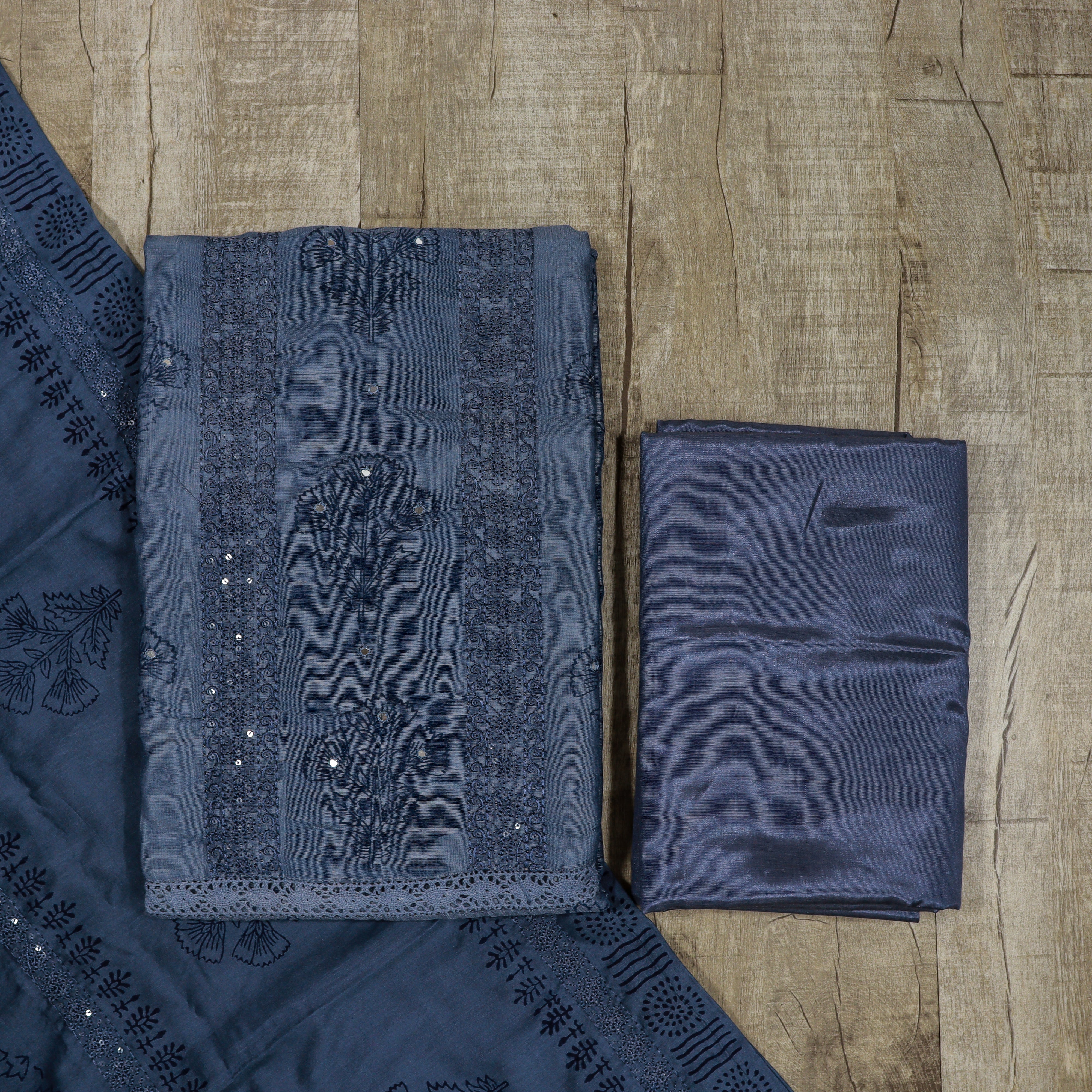 Load image into Gallery viewer, Chanderi Silk Unstitched Suit -3976