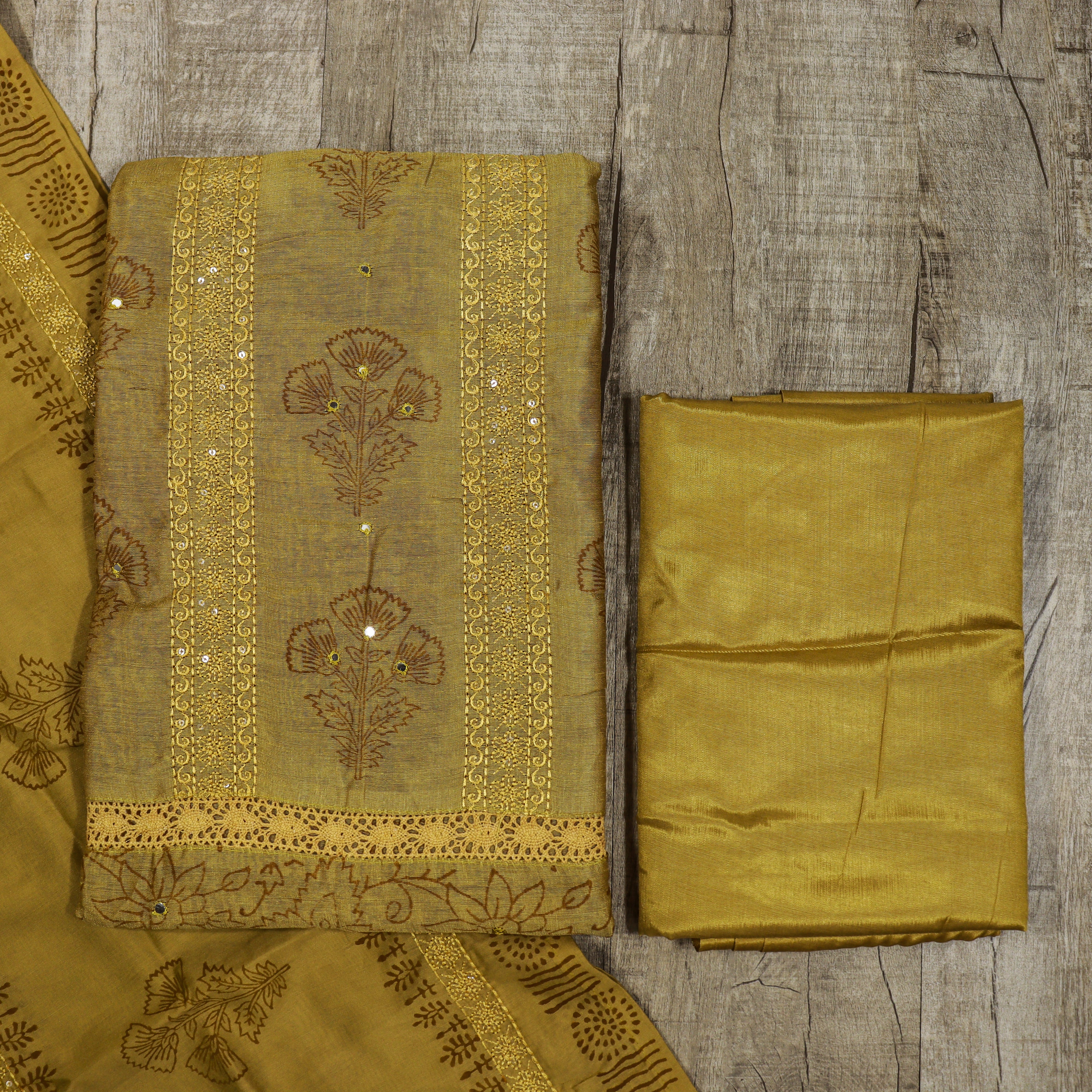 Load image into Gallery viewer, Chanderi Silk Unstitched Suit -3976