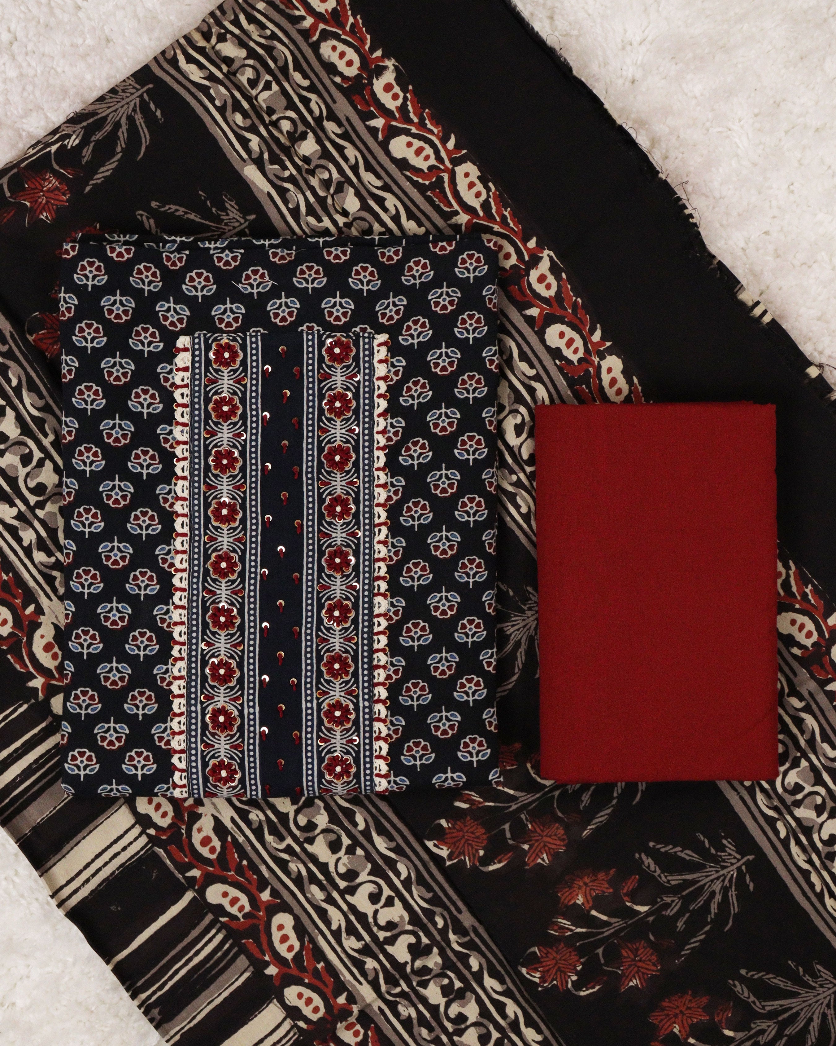 Load image into Gallery viewer, Pure Cotton Unstitched Suit-0387