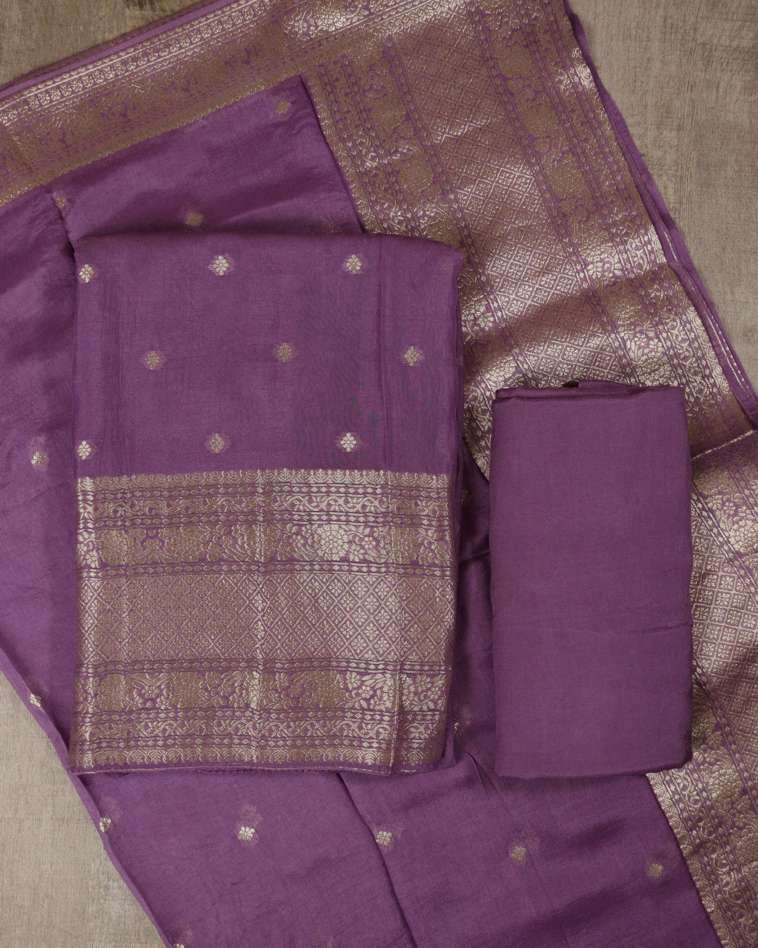 Load image into Gallery viewer, Georgette Banarasi Unstitched Suit-0495