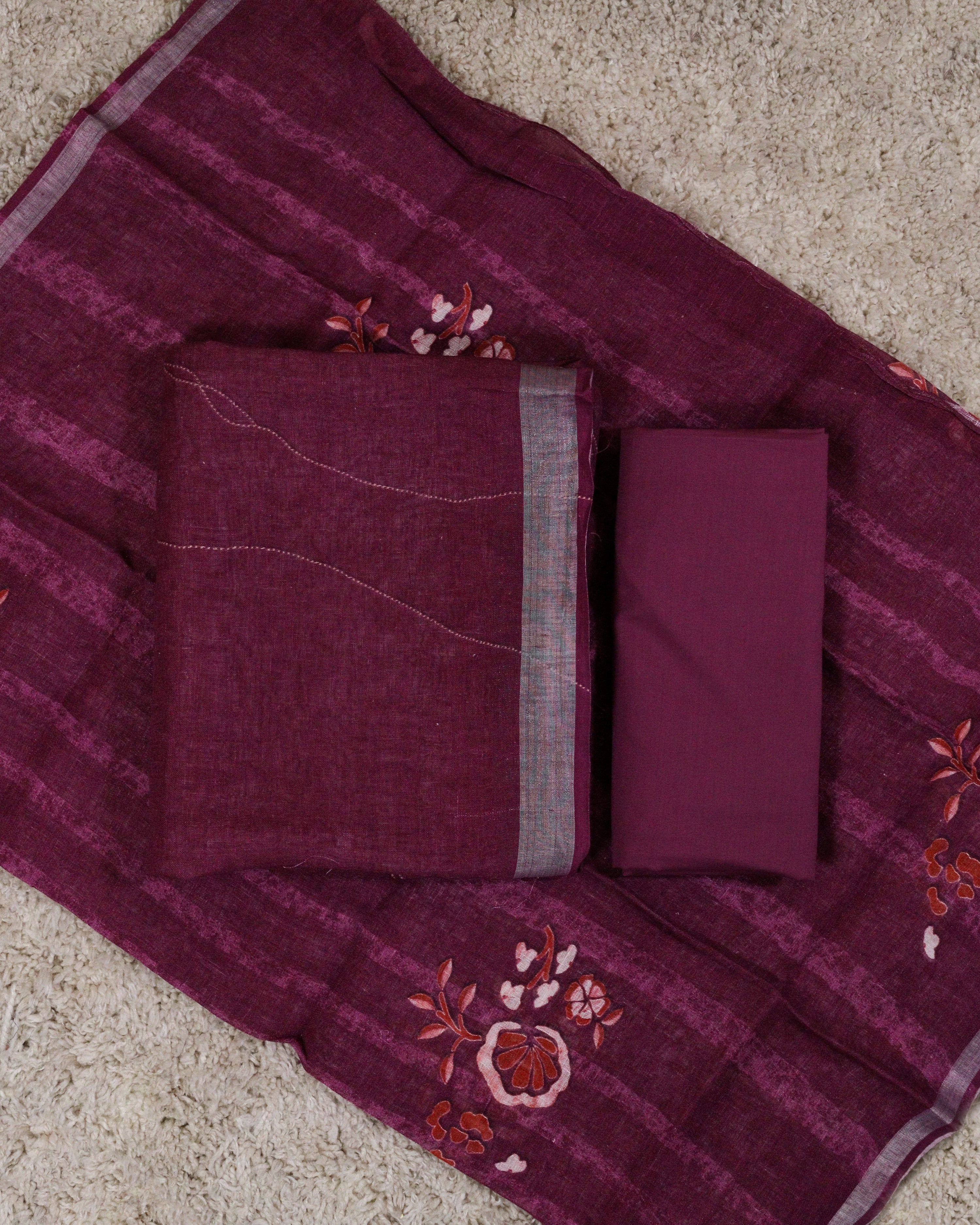 Load image into Gallery viewer, Pure Linen Unstitched Suit-4412