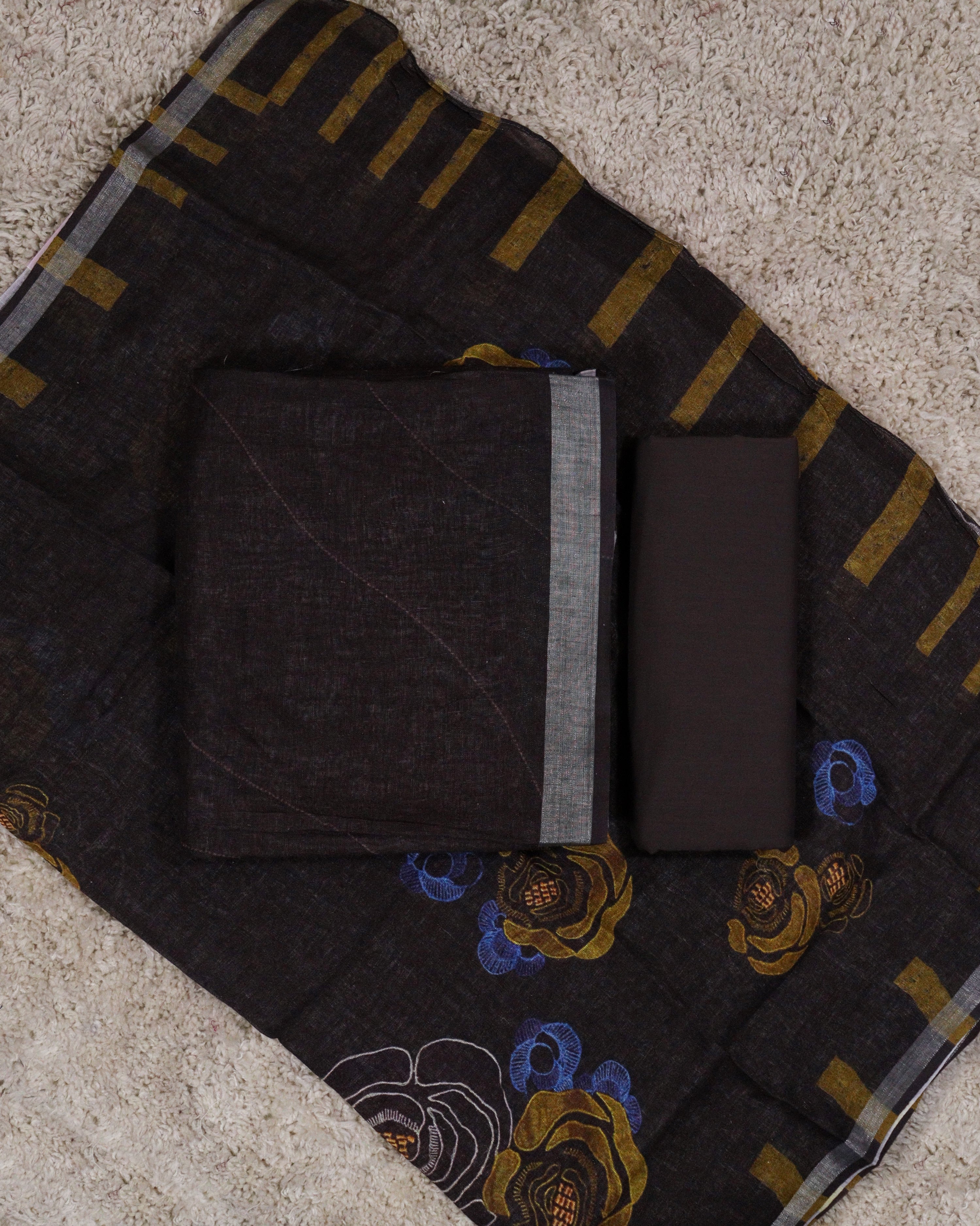 Load image into Gallery viewer, Pure Linen Unstitched Suit-4412