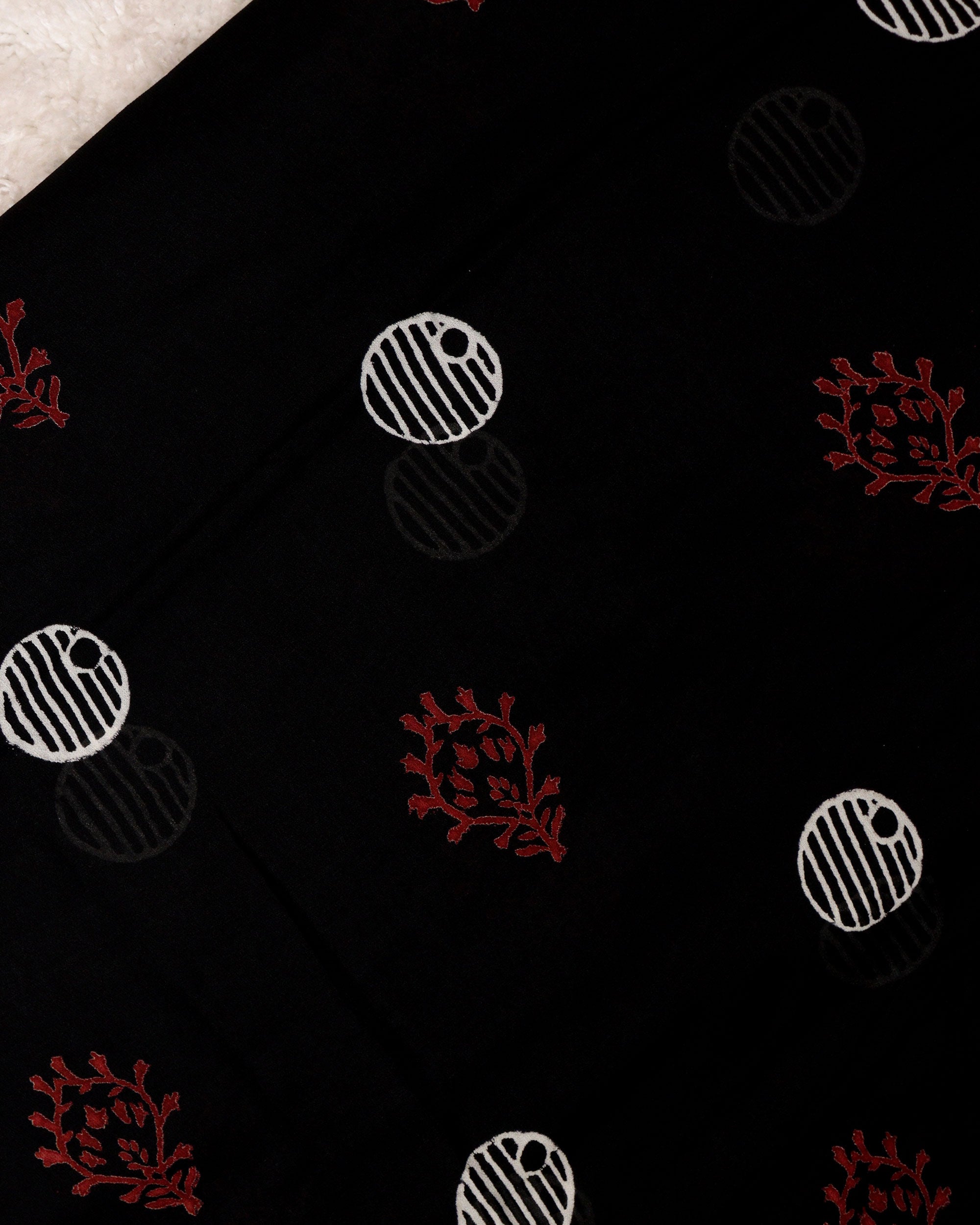 Load image into Gallery viewer, Hand-Block Georgette Fabric -0509